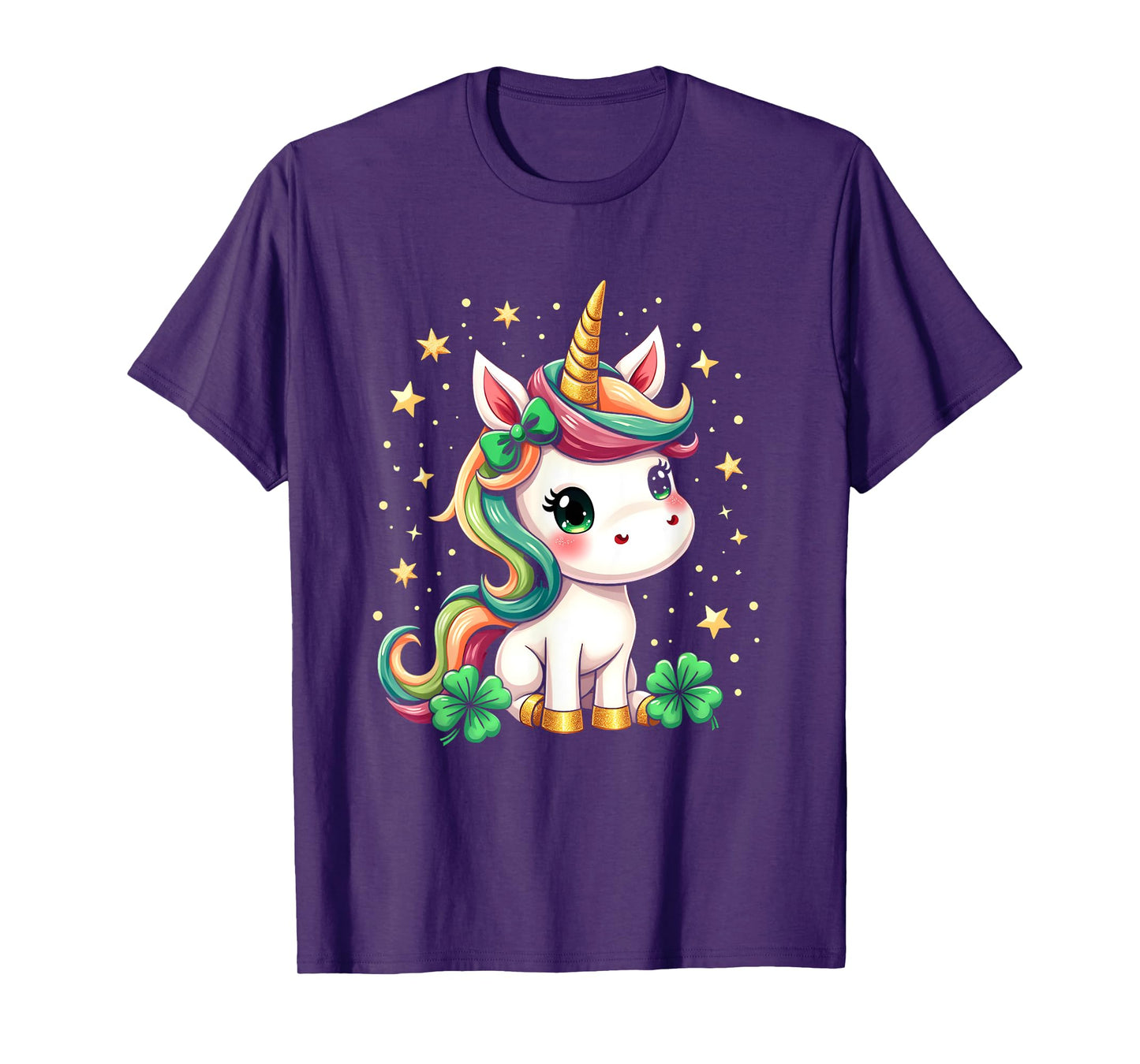Cute Unicorn Shamrock St Patricks Day Lepricorn Girls Kids T-Shirt