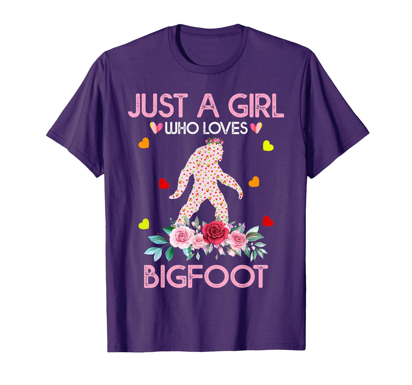 Bigfoot Shirt For Women Kids Just A Girl Who Loves Bigfoot T-Shirt