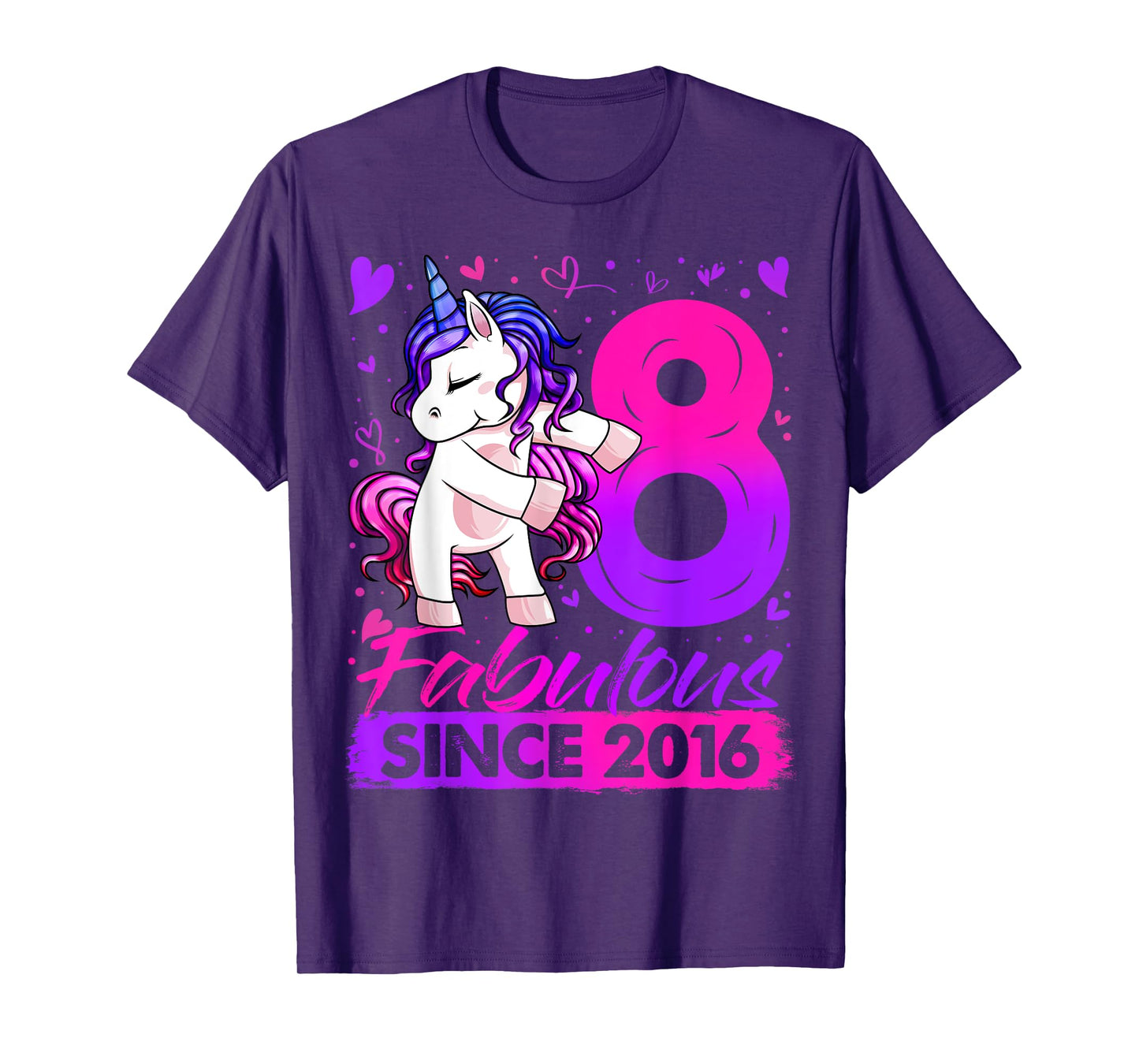 8 Years Old Flossing Unicorn Gifts 8th Birthday Girl Party T-Shirt