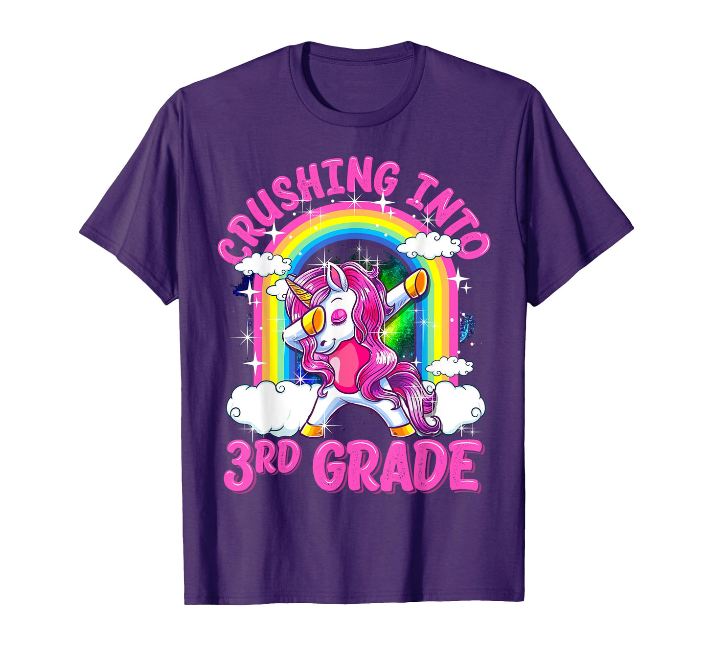 Crushing Into 3rd Grade Dabbing Unicorn Back To School Girls T-Shirt