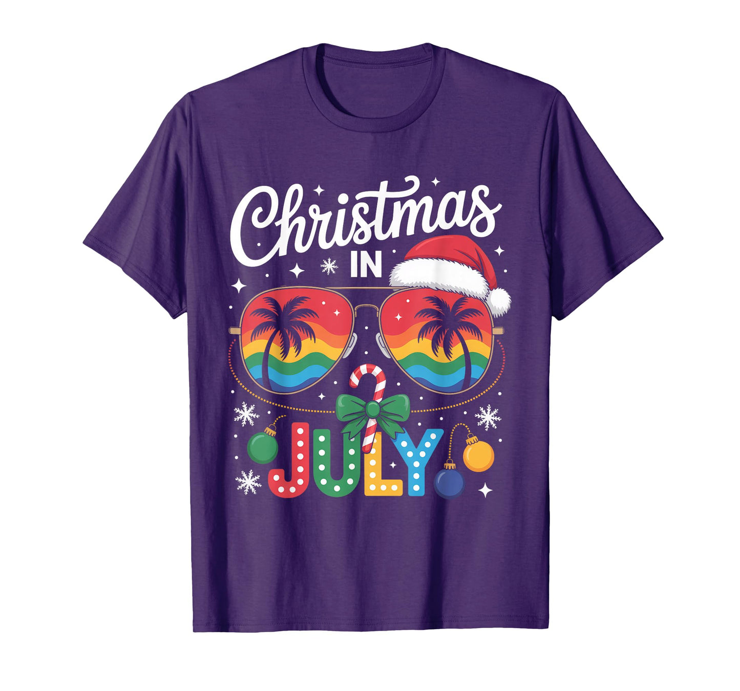 Santa Claus Sunglasses Beach Christmas in July Men Women Kid T-Shirt
