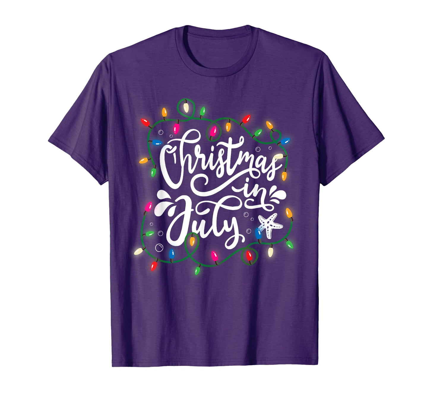 Christmas In July Lights Funny Summer Xmas Men Women Kids T-Shirt