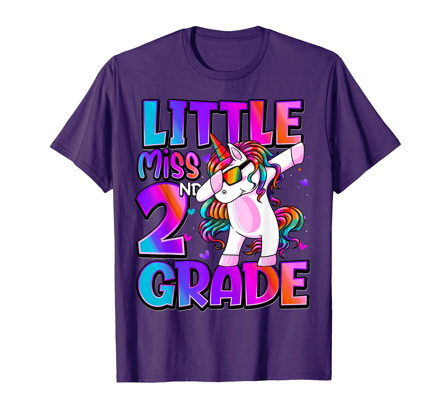 Little Miss 2nd Grade Unicorn Back To School 2nd Grade Girls T-Shirt