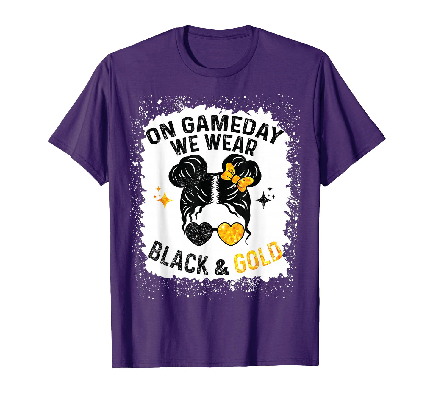 On Gameday Football We Wear Black and Gold Messy Men Women T-Shirt