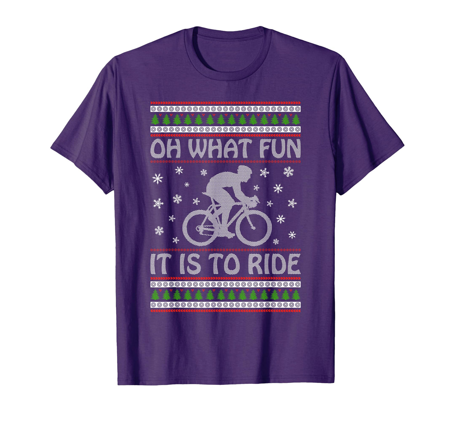 Oh What Fun It Is To Ride a Bicycle Ugly Christmas Sweater T-Shirt