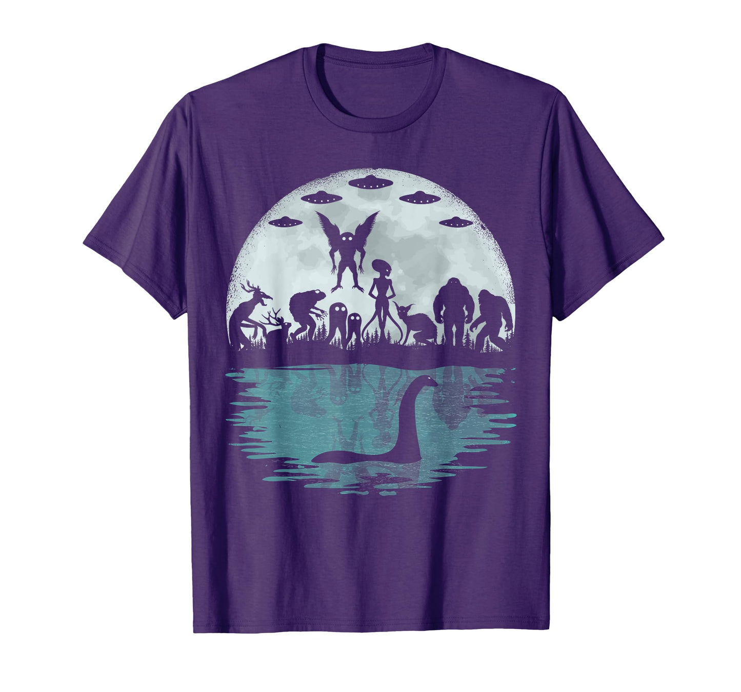 Bigfoot Loch Ness Monster Mothman And Aliens Funny Cryptid T-Shirt