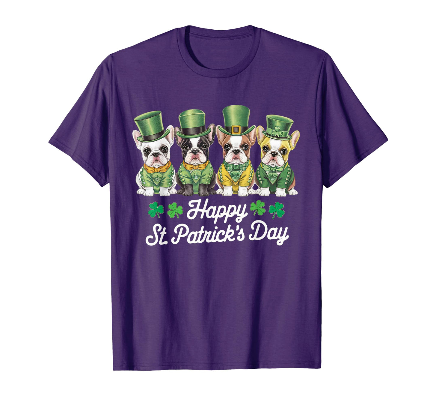 Dog St Patricks Day French Bulldogs Dogs Lover Men Women Kid T-Shirt