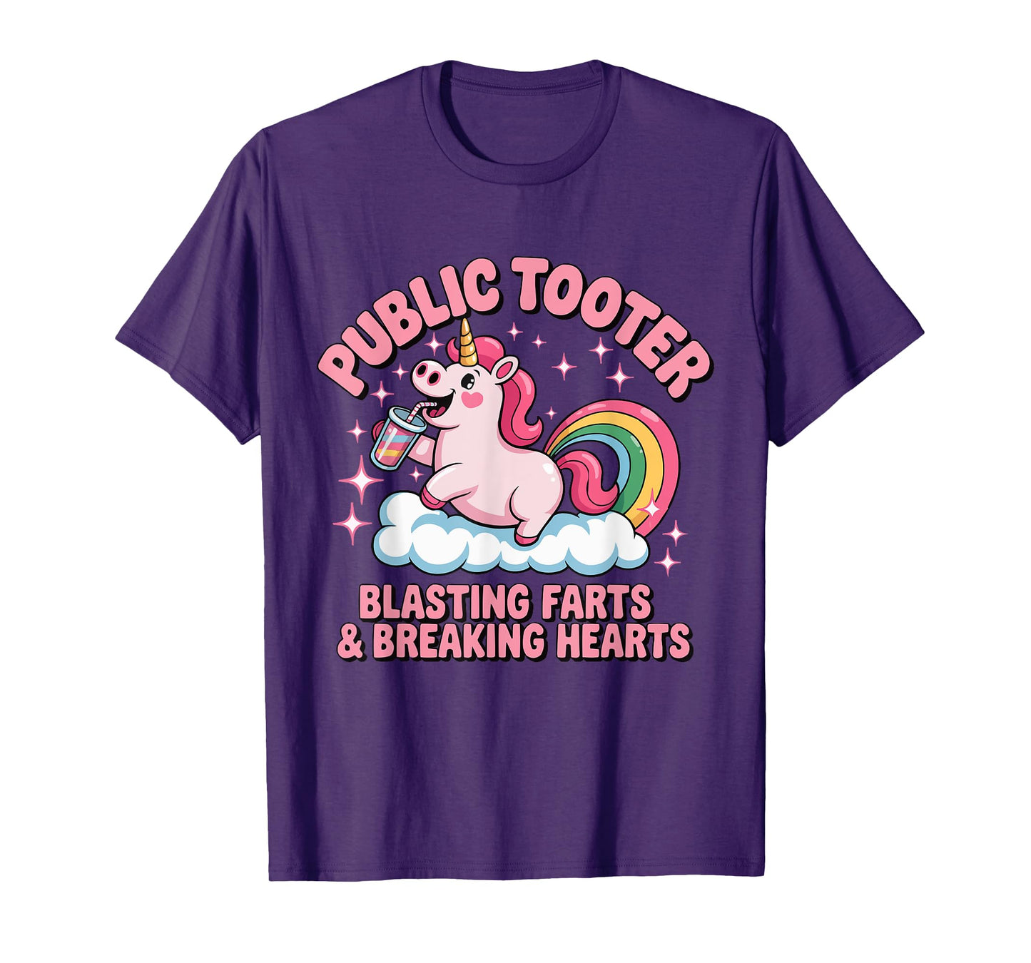 Public Tooter Unicorn Blasting Farts & Breaking Hearts T-Shirt
