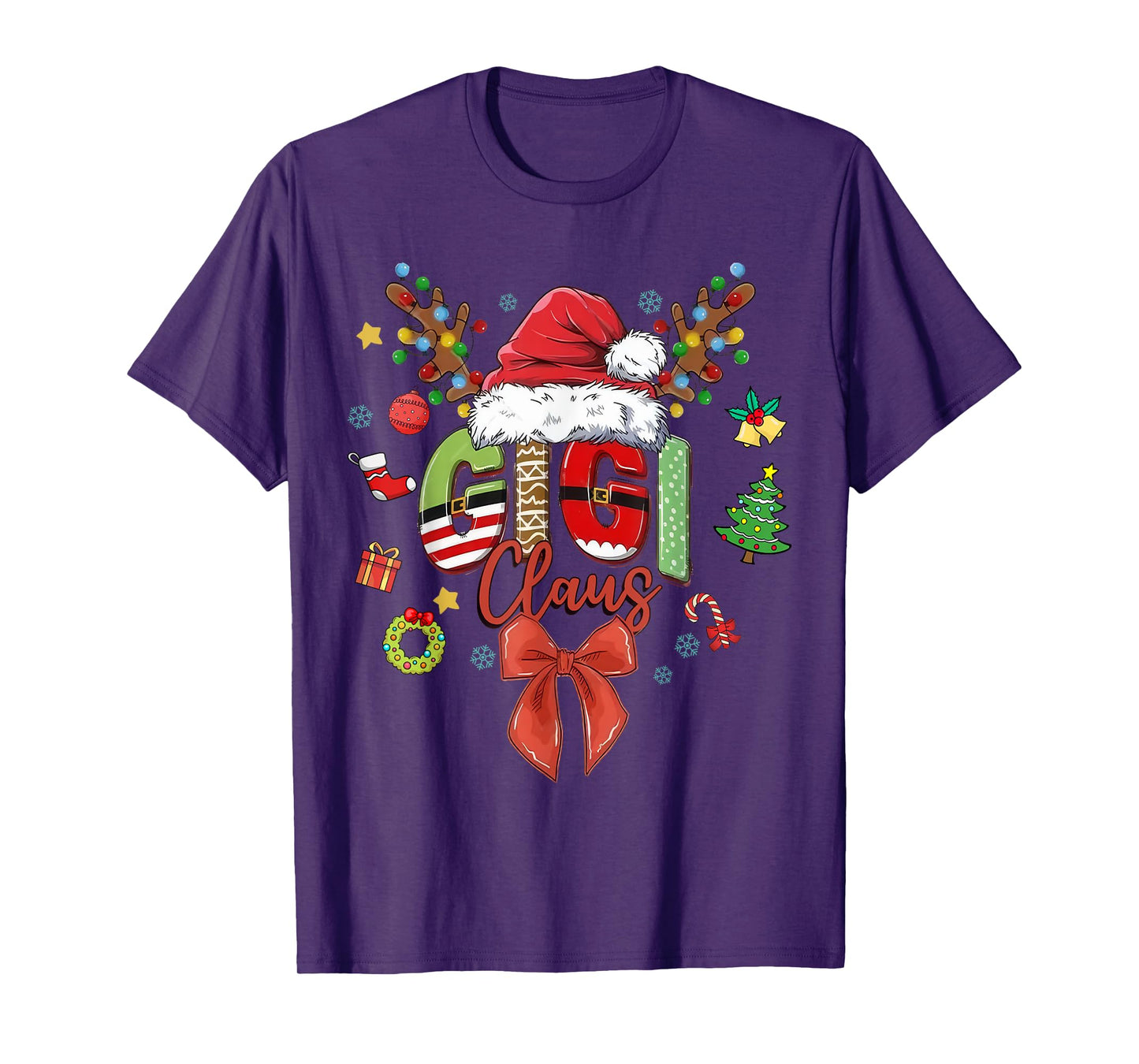 Gigi Claus Coquette Christmas Matching Family Xmas Santa Hat T-Shirt