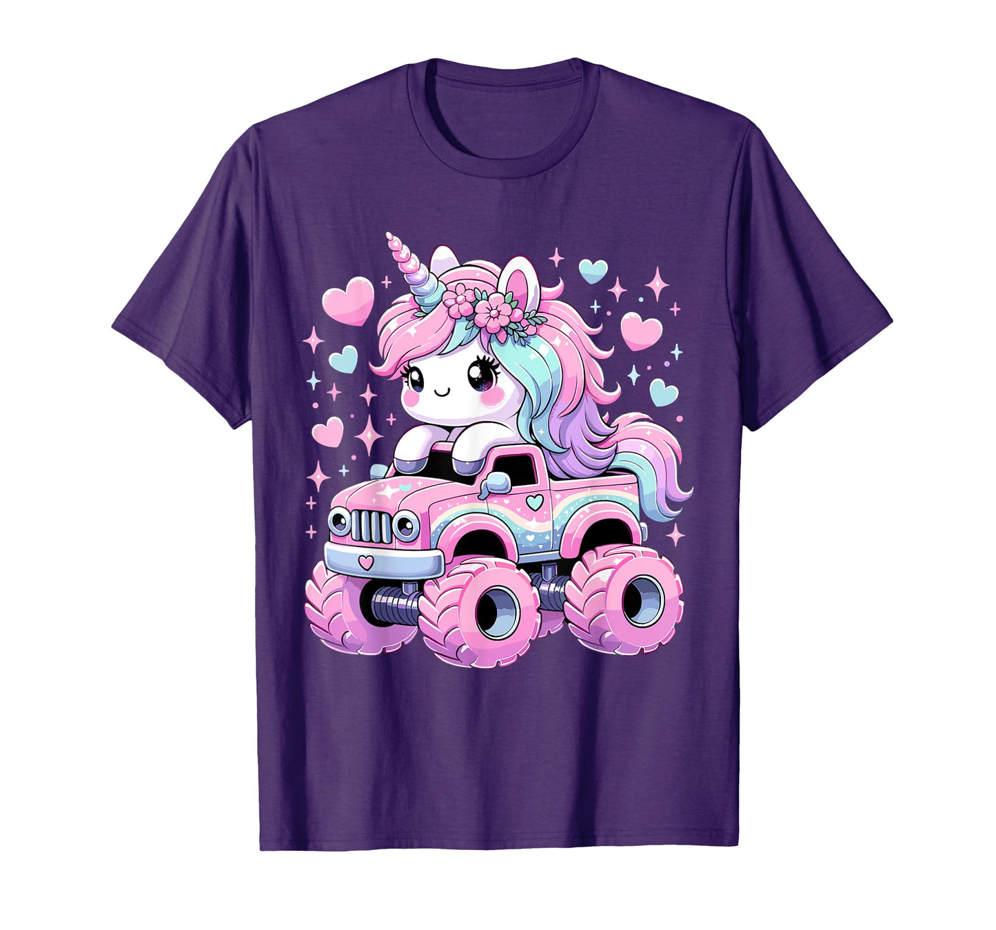 Monster Truck Unicorn Birthday Party Monster Truck Girl T-Shirt