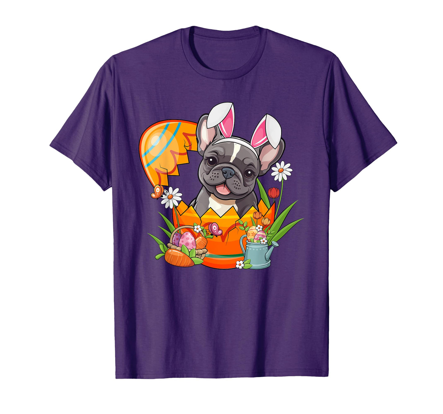 French Bulldog Rabbit Ears Easter Egg Pet Owner Men Women T-Shirt