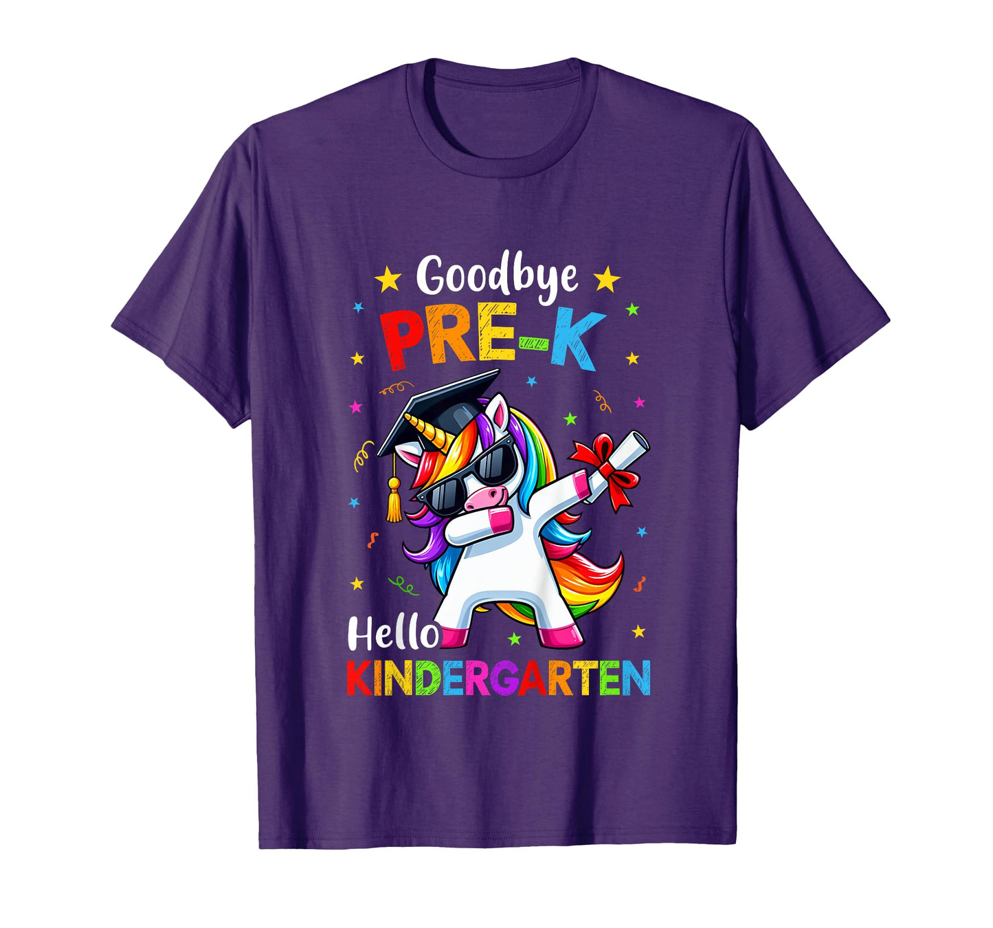 Kids Goodbye Pre-K Hello Kindergarten Graduation Unicorn Girl T-Shirt