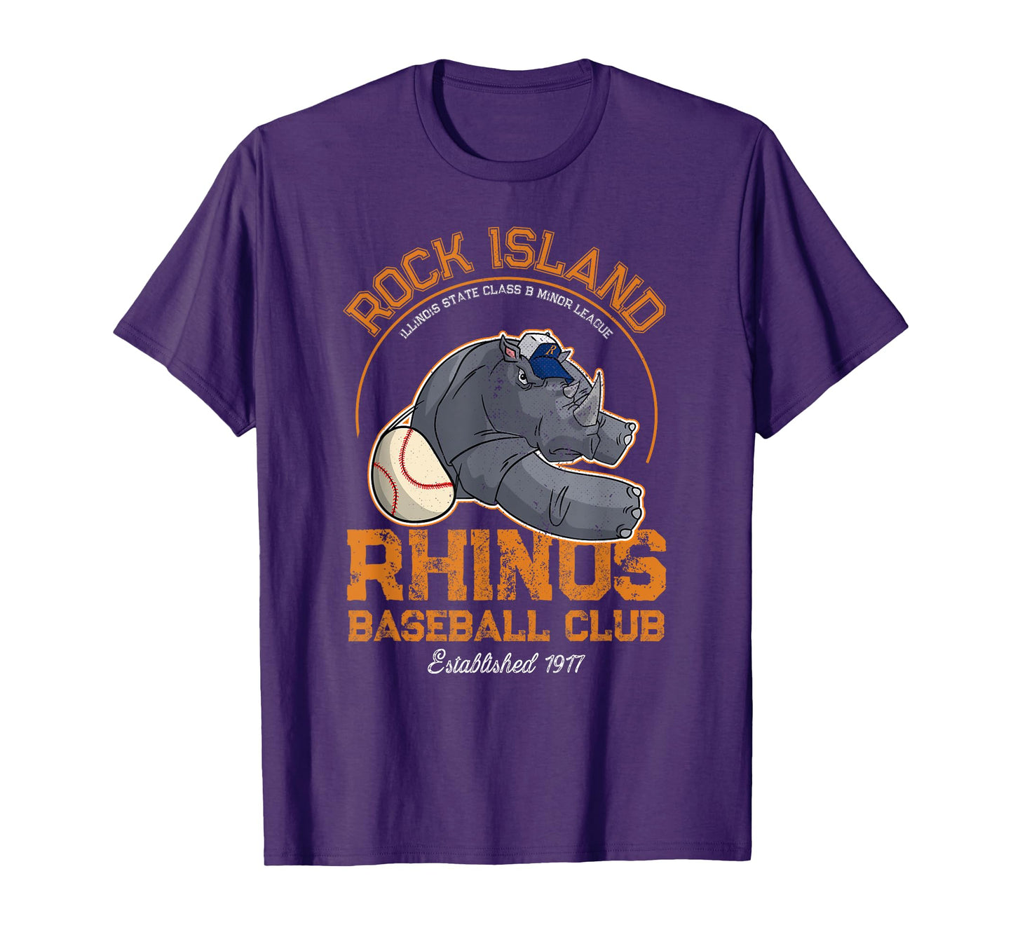 Rock Island Rhinos Retro Minor League Baseball Team T-Shirt