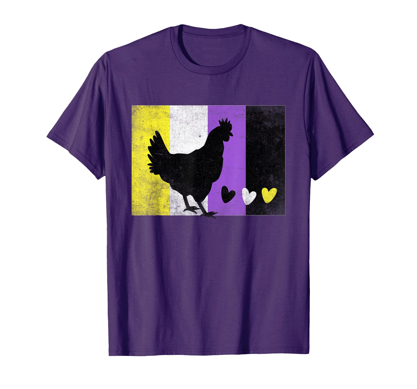 Chicken Non Binary Flag LGBTQ Trans Nonbinary Enby Pride T-Shirt