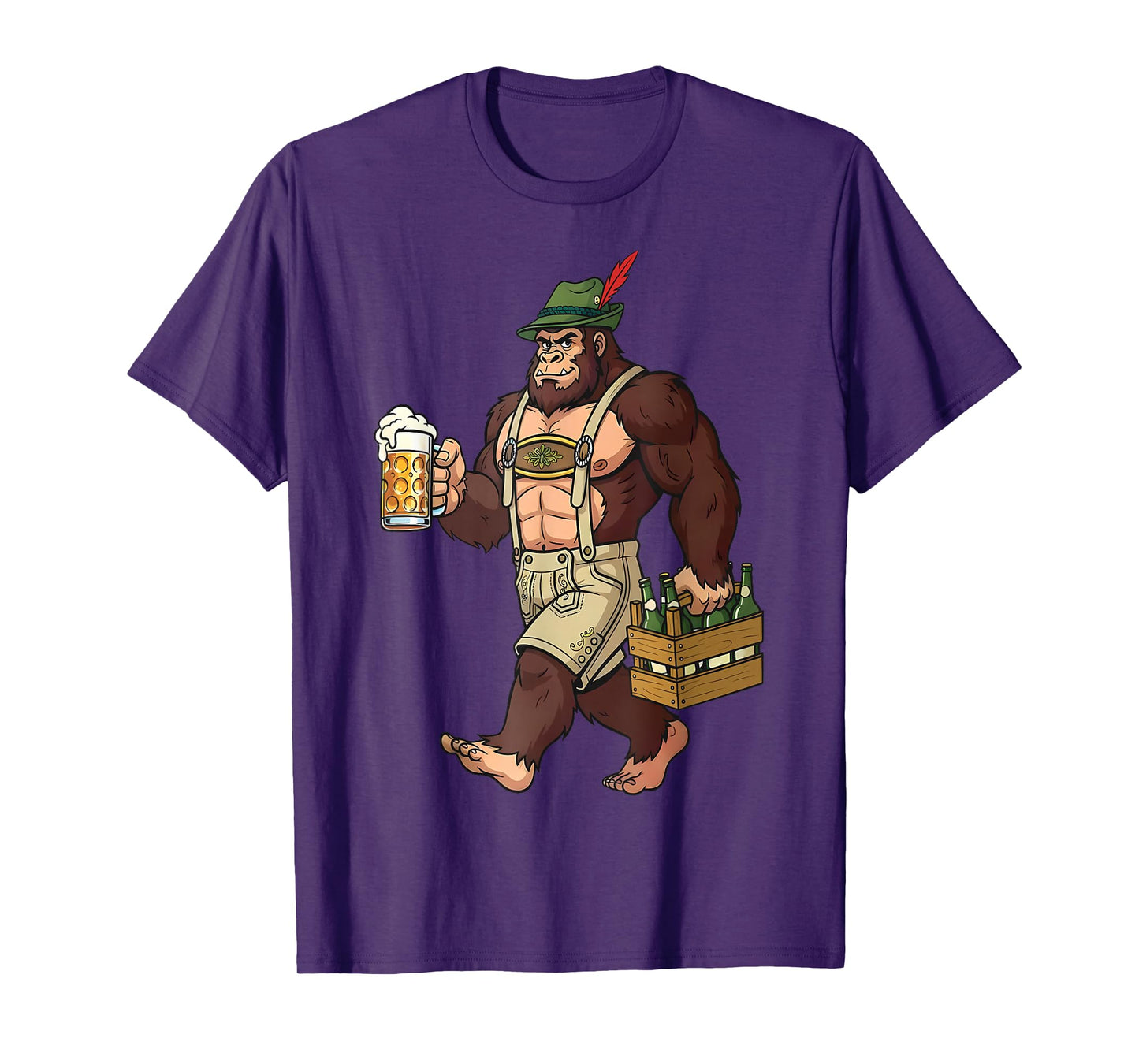 German Bigfoot Sasquatch Beer Lederhose Funny Oktoberfest T-Shirt