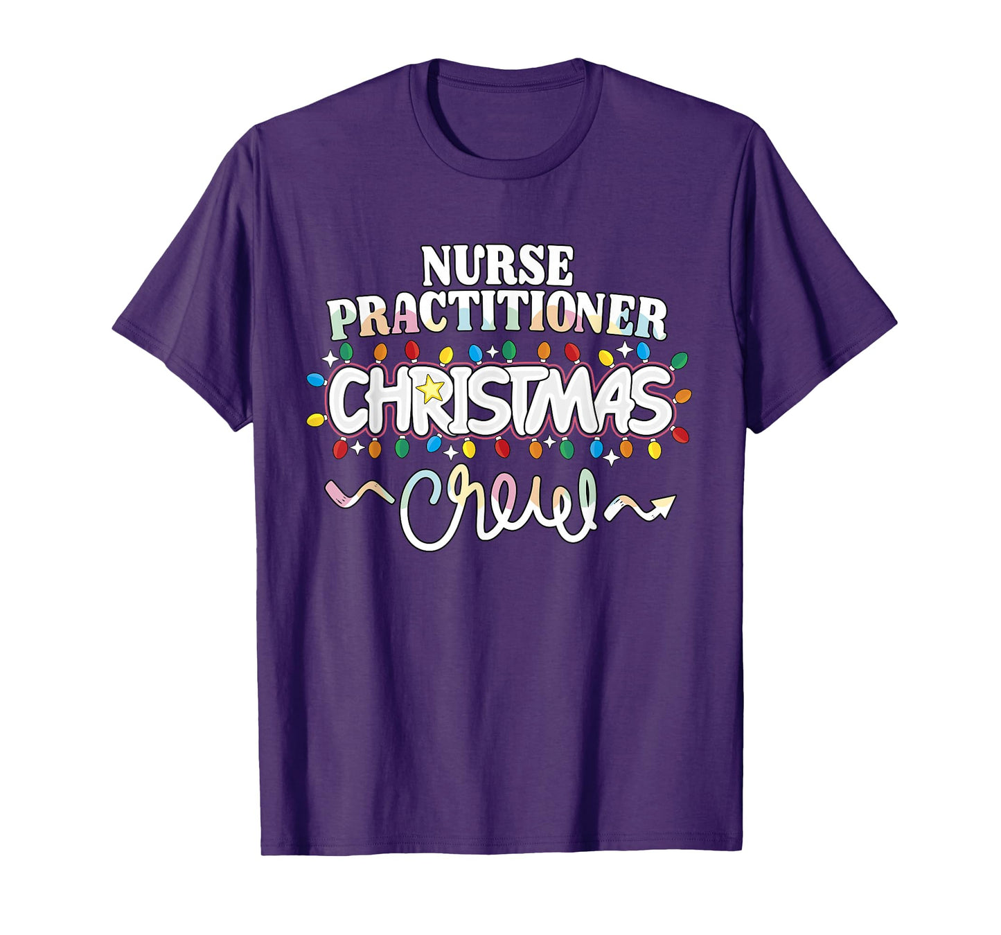 Nurse Practitioner Christmas Crew Cute NP Xmas Lights T-Shirt
