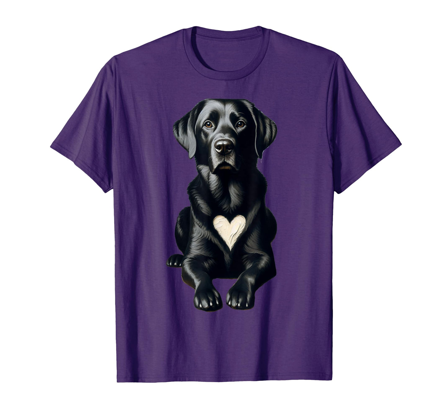 Heart Shaped White Patch Black Lab Lover T-Shirt
