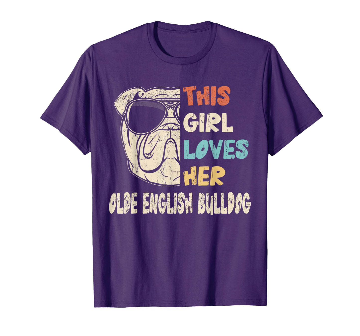 Olde English Bulldog Girl Cool Vintage Retro for Dog Mom T-Shirt