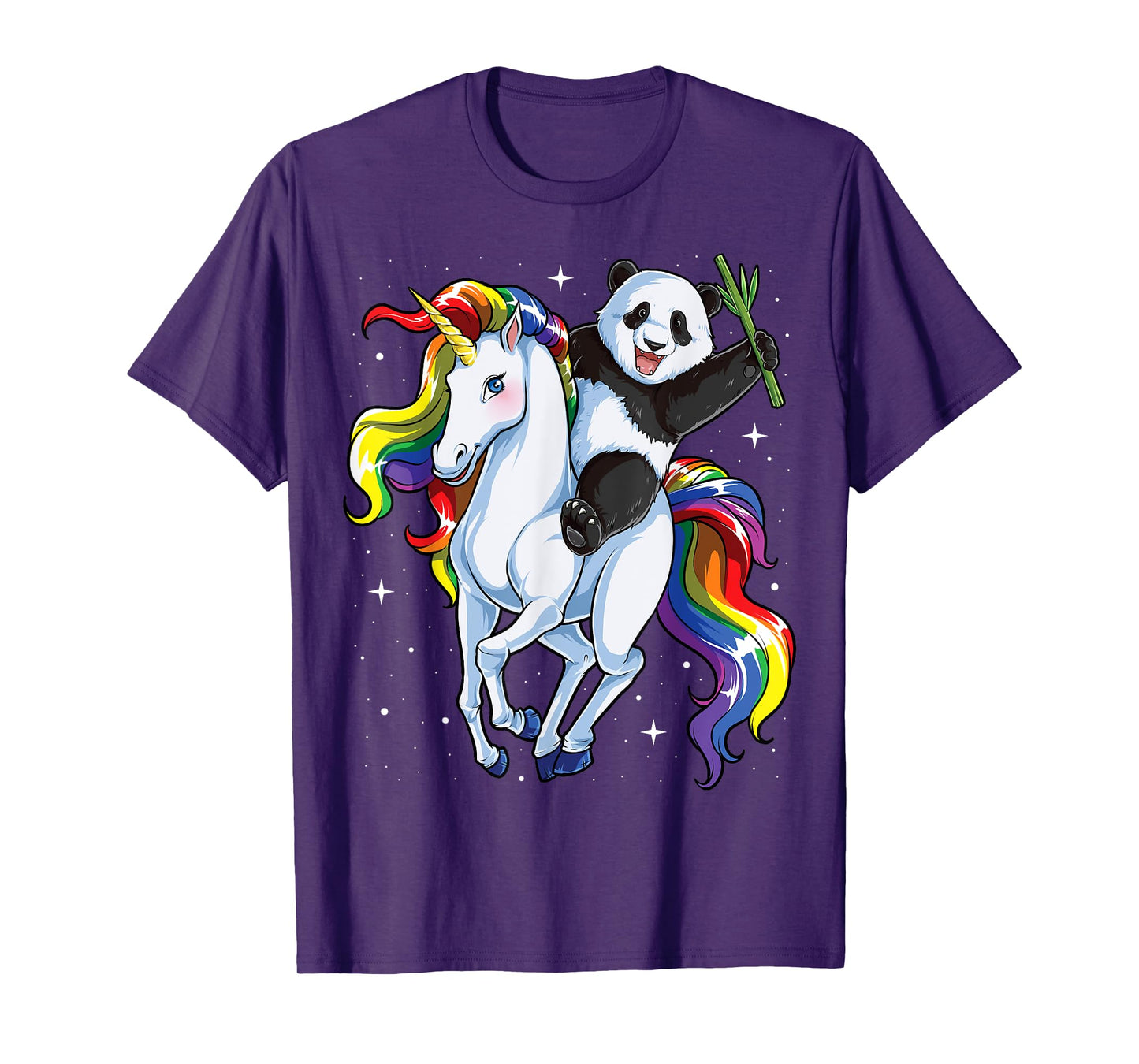 Panda Riding Unicorn Pandicorn Girls Kids Women Rainbow Gift T-Shirt