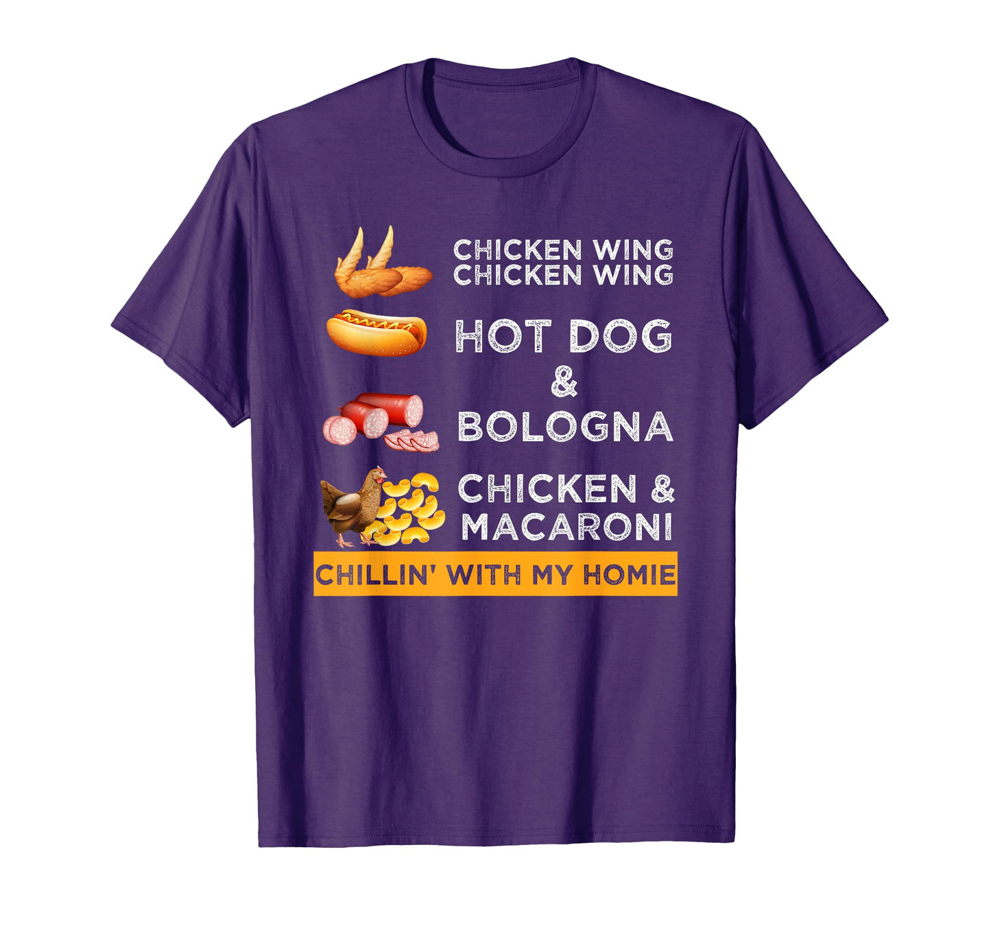 Chicken Wing Chicken Wing Hotdog and Bologna Funny T-Shirt