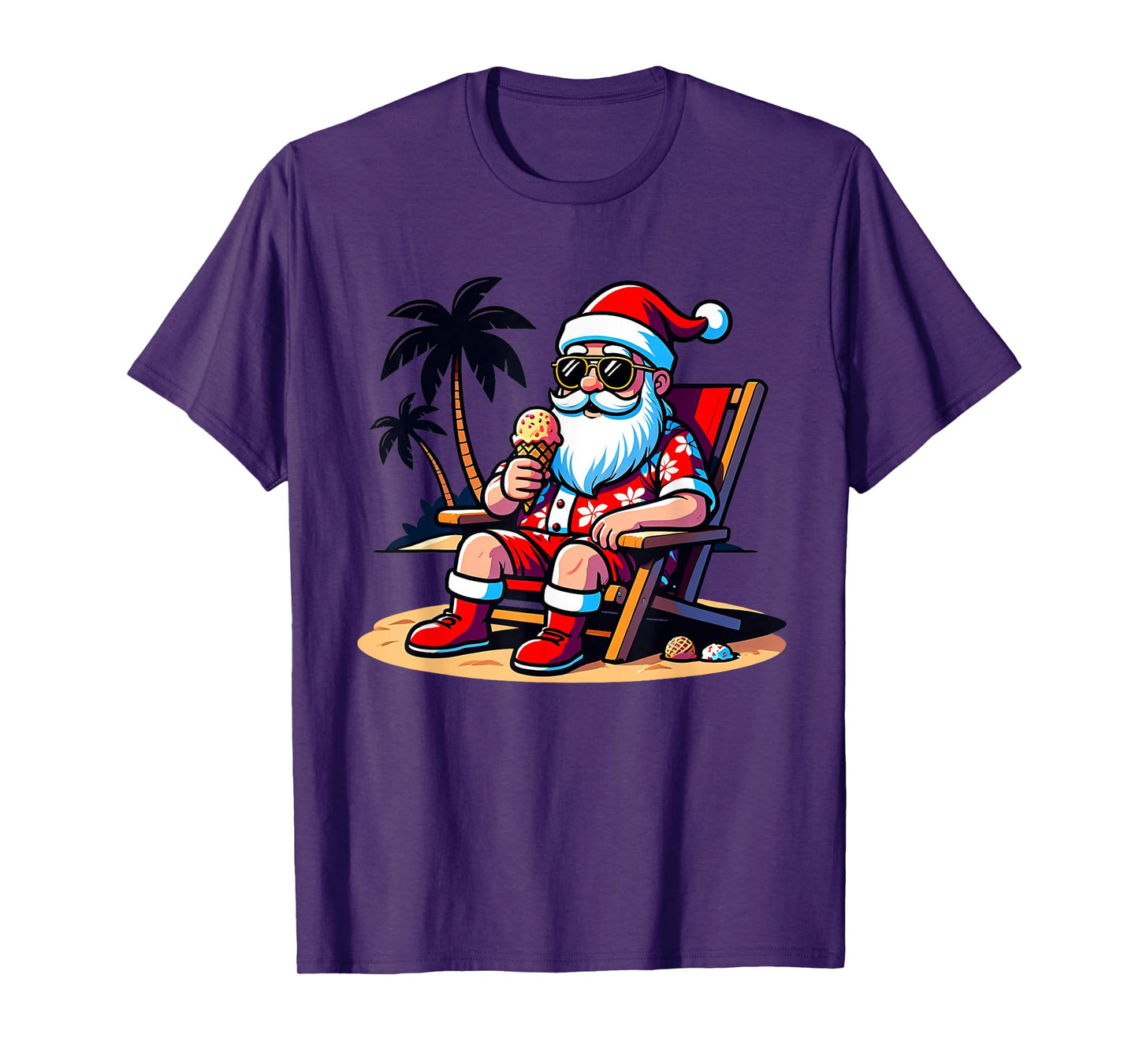 Tropical Summer Funny Hawaiian Santa Claus Christmas In July T-Shirt