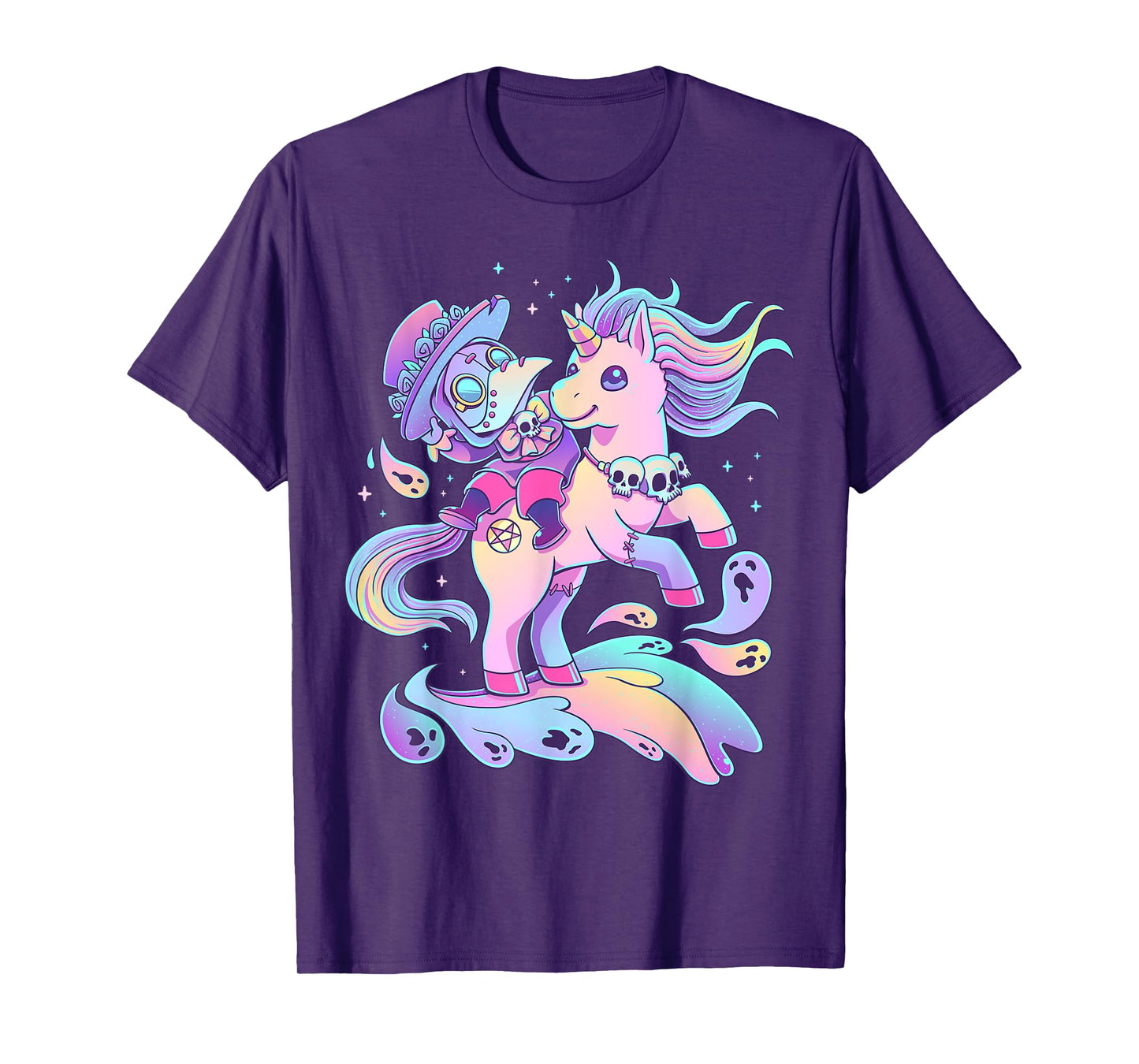 Pastel Goth Cute Creepy Plague Doctor Kawaii Unicorn Occult T-Shirt