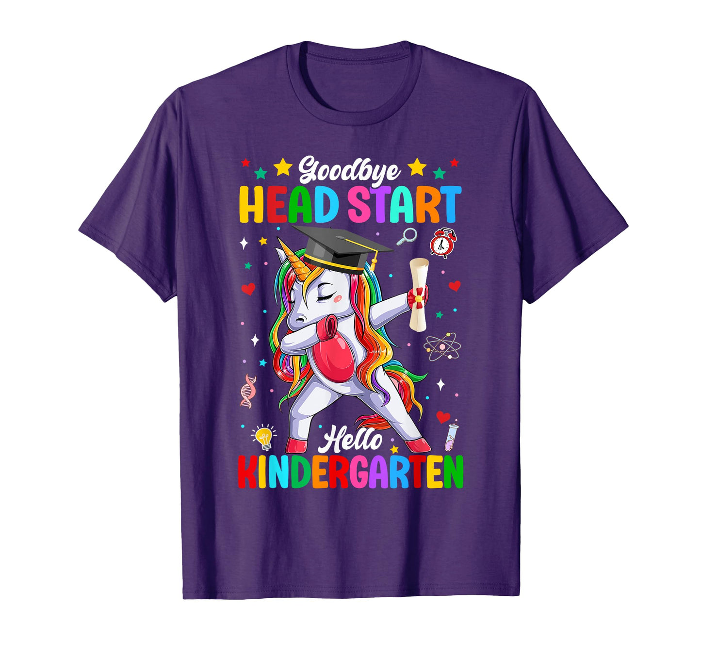 Goodbye Head Start Hello Kindergarten Unicorn Dabbing Grad T-Shirt