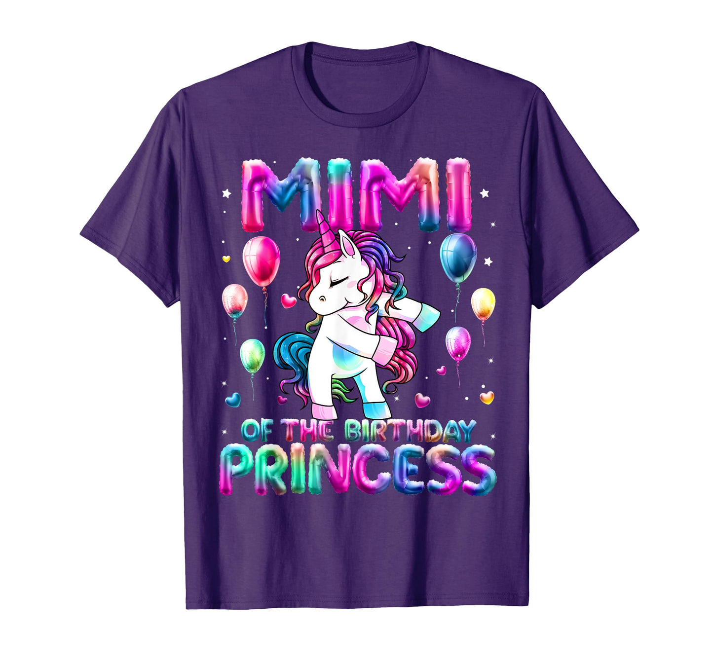 Grandma of the Birthday Princess Girl Flossing Unicorn Mimi T-Shirt