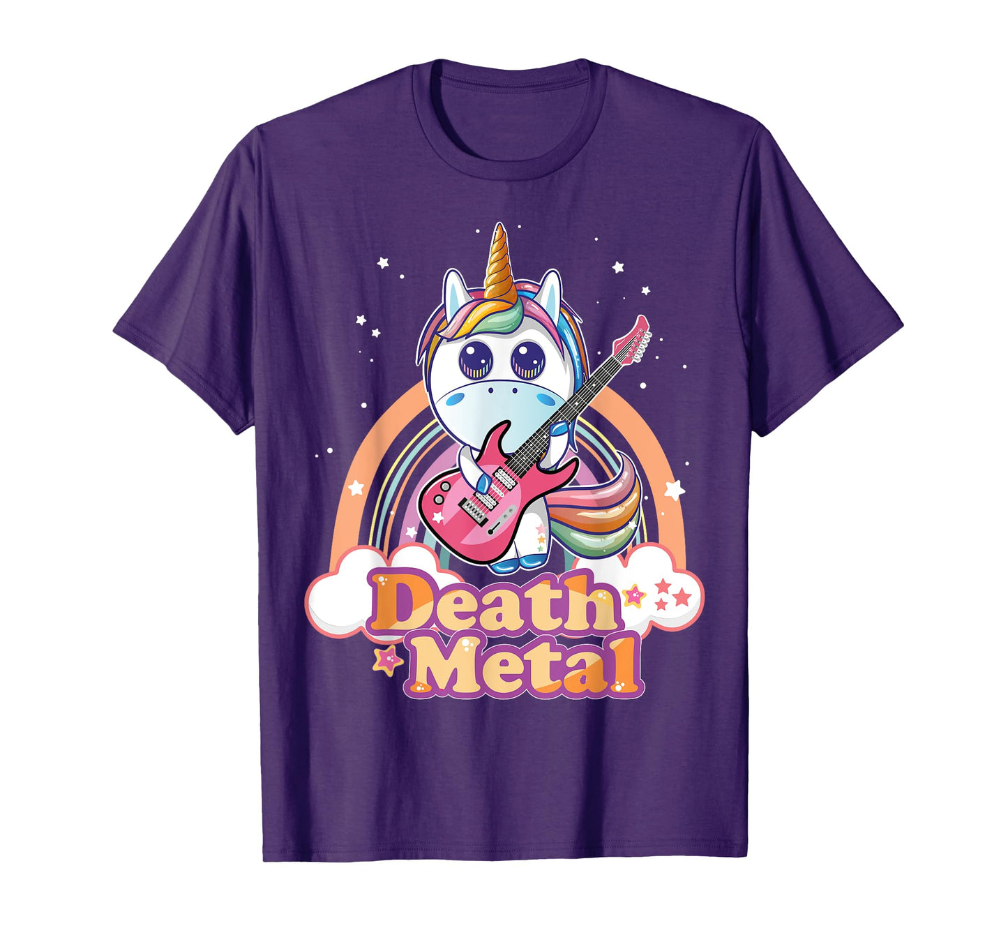 Cute Death Metal Unicorn Hard Rock Heavy Metal Music T-Shirt