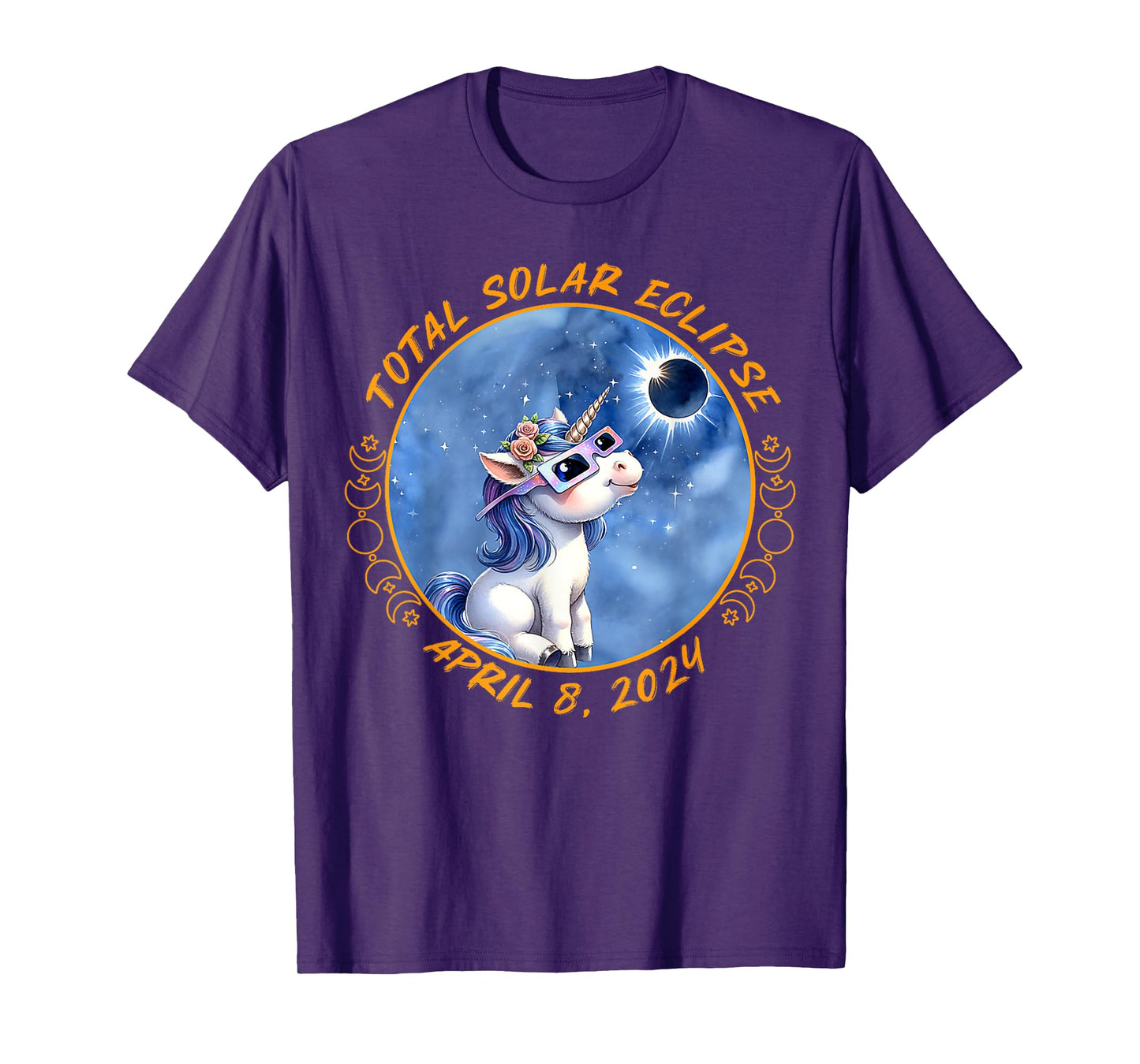 Solar Eclipse Shirt Girls Boys Unicorn Solar Eclipse 2024 T-Shirt