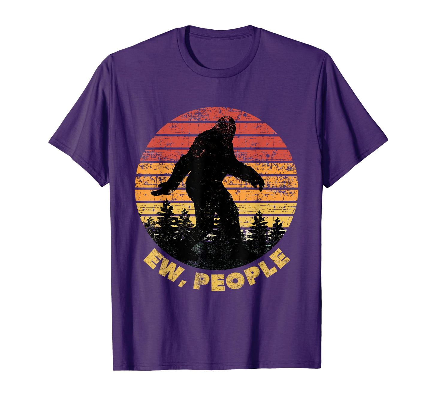 Ew People Bigfoot Funny Sasquatch Yeti Saying Retro T-Shirt