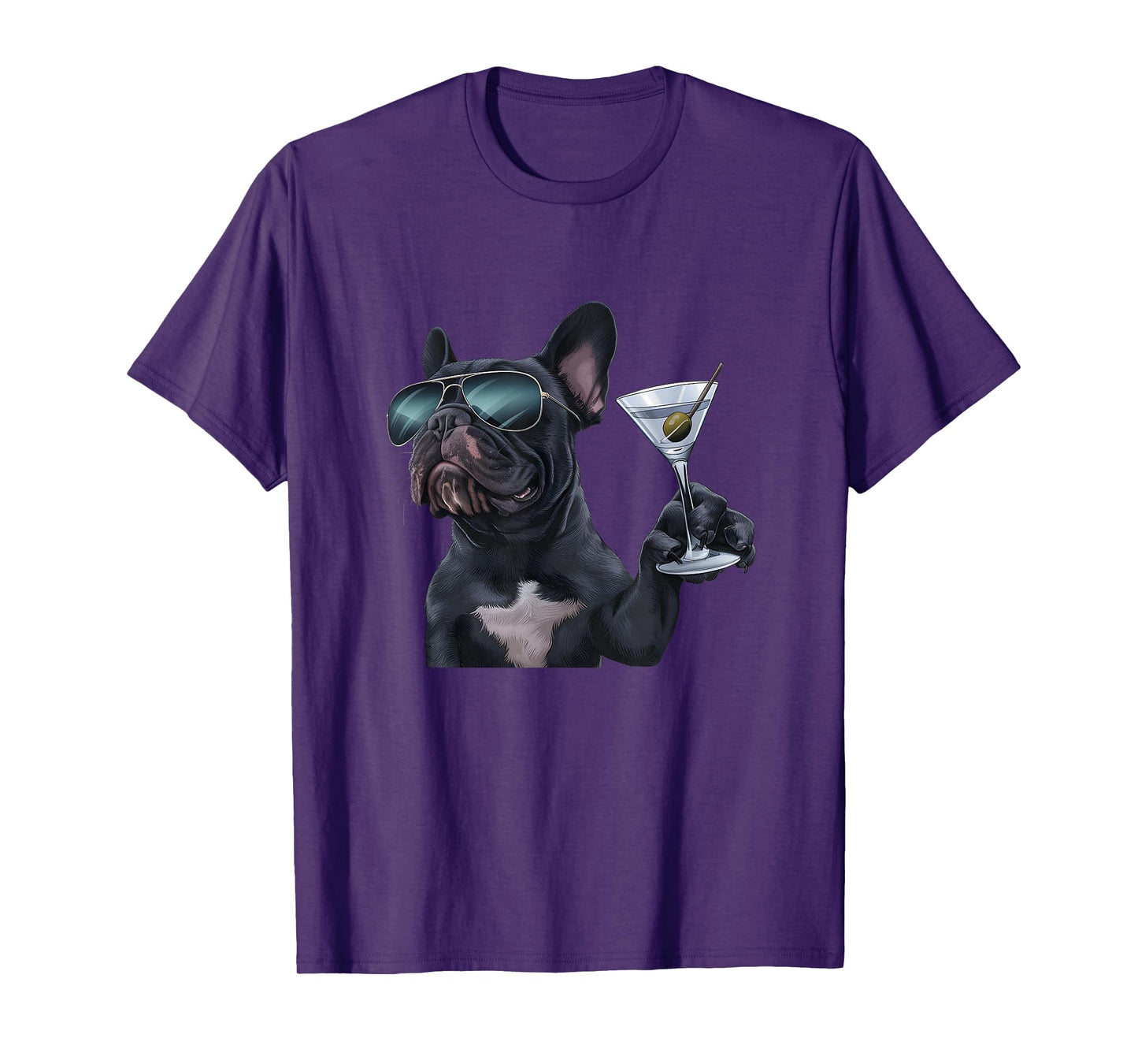 French Bulldog Drinking Martini T-Shirt