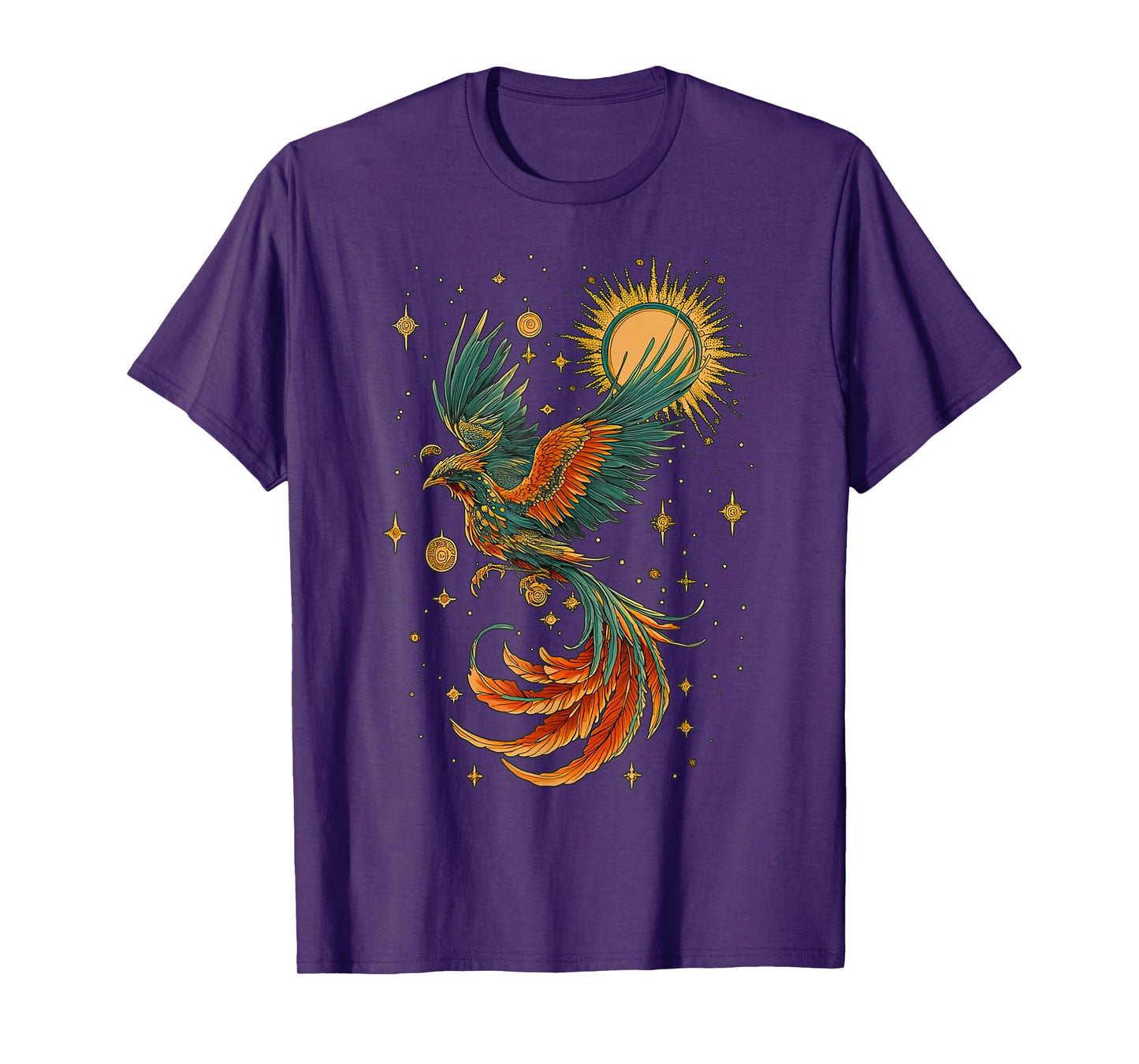 Vintage Celestial Aesthetic Mystical Phoenix Bird Moon Phase T-Shirt