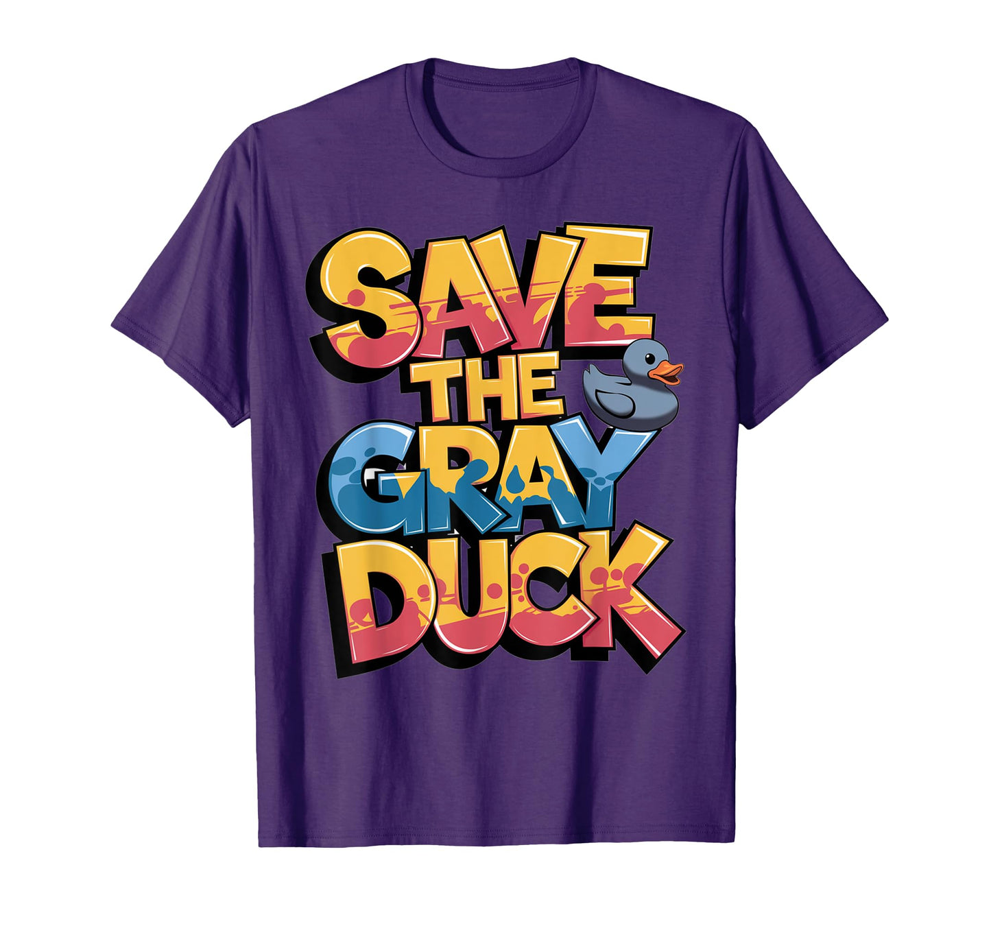 Save The Gray Duck Funny Duck Lover Retro T-Shirt