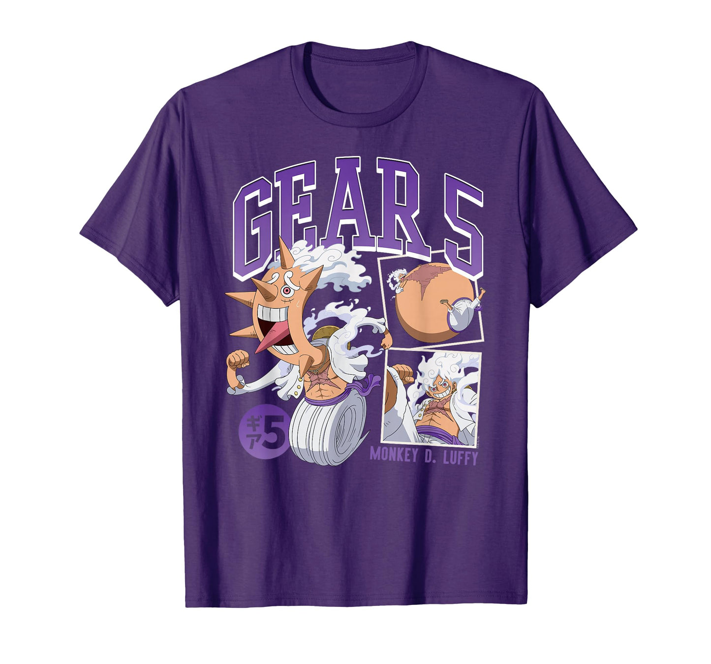 One Piece Anime Monkey D. Luffy Gear 5 Poses T-Shirt