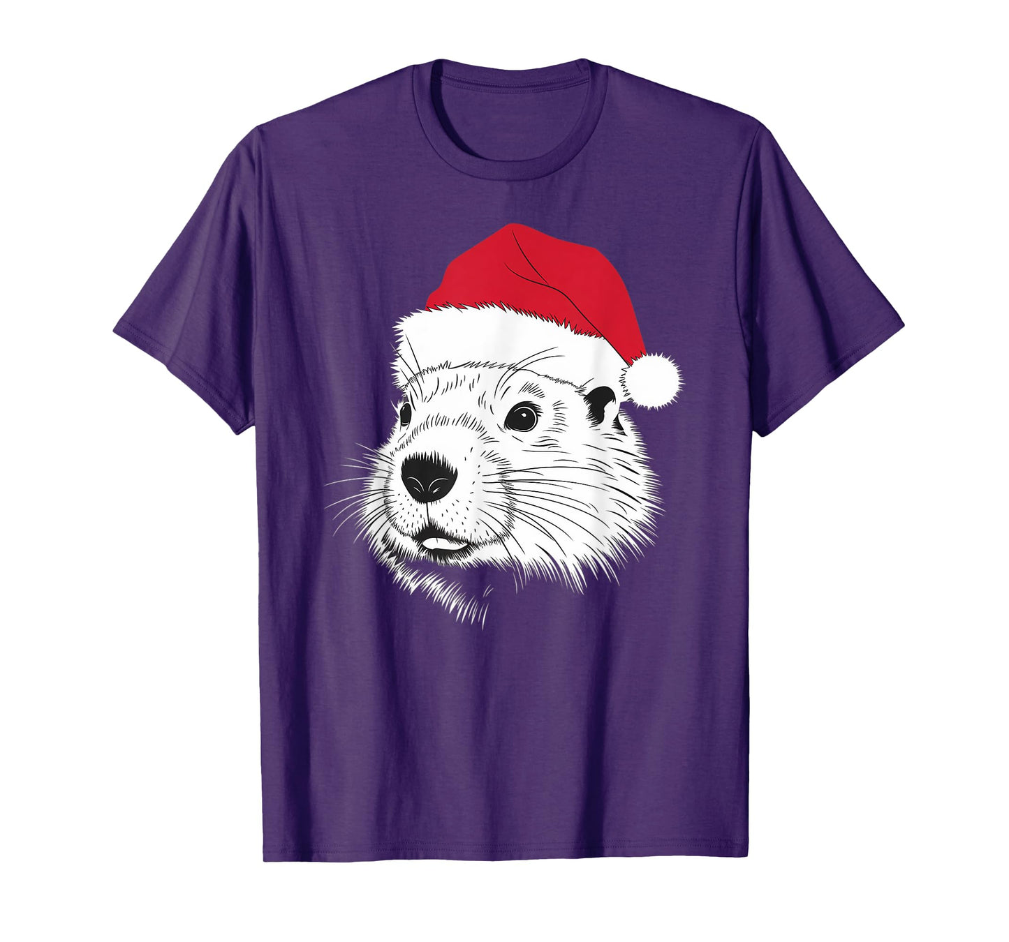 Joyful Groundhog Santa on Groundhog Christmas T-Shirt