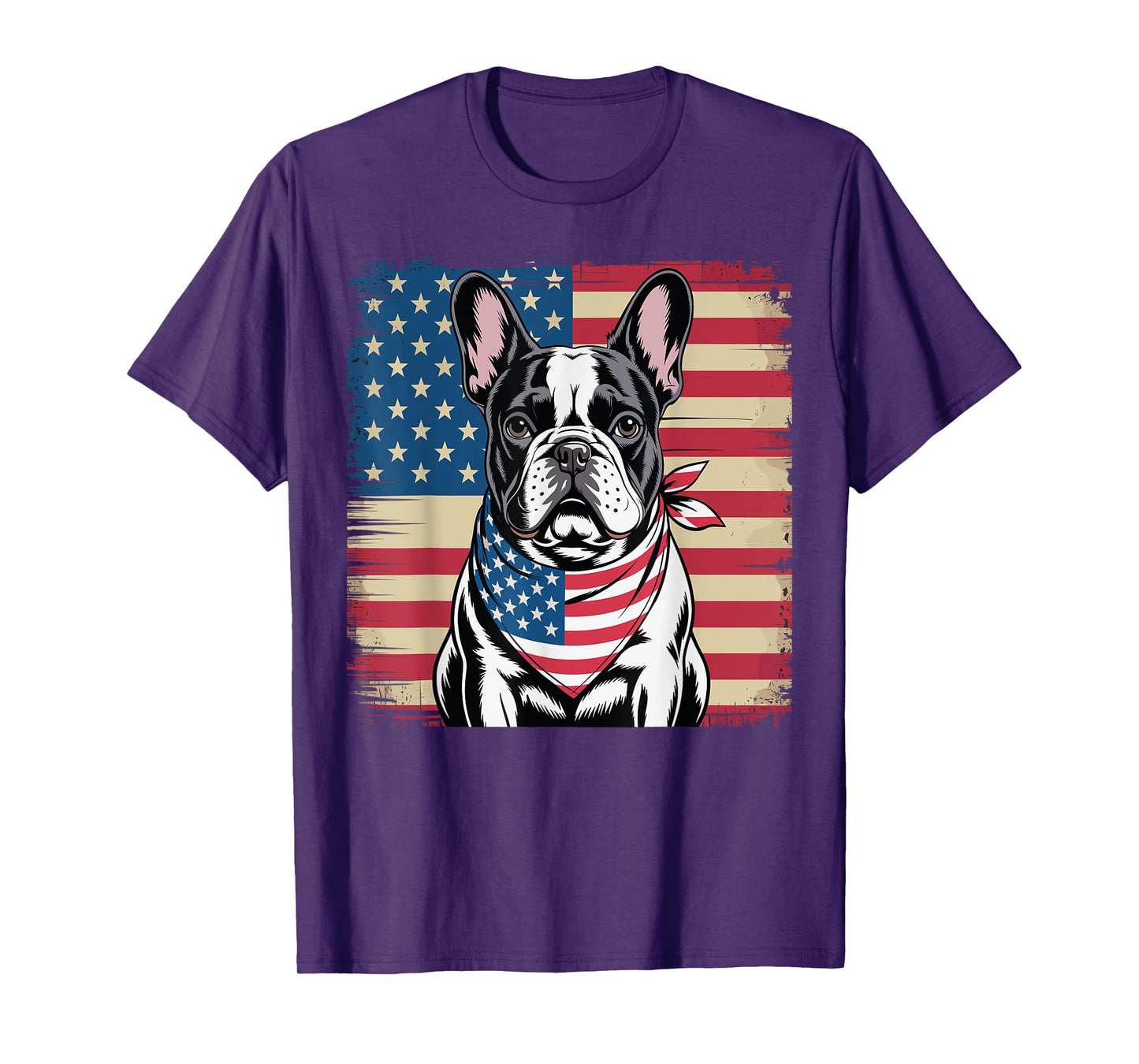 Patriotic French Bulldog Dog American Flag 4Th Of July T-Shirt