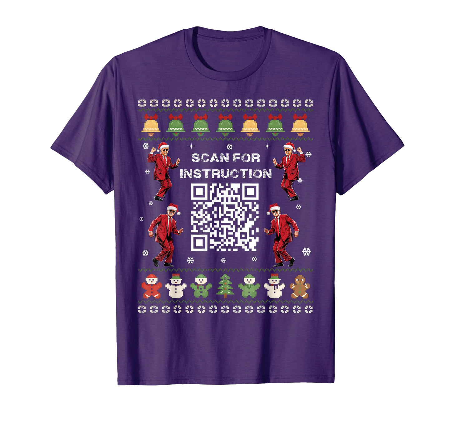 QR Trump Dance Code President Scan For Instruction Christmas T-Shirt