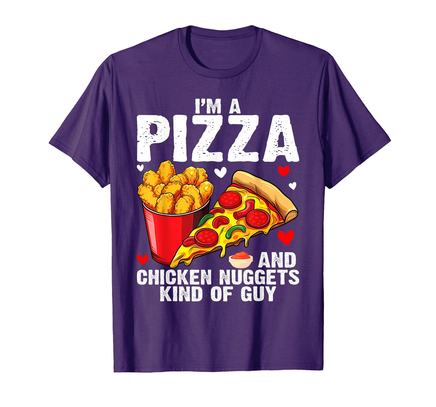 Fast Food Pizza Lover Foodie Men Boys Funny Chicken Nuggets T-Shirt