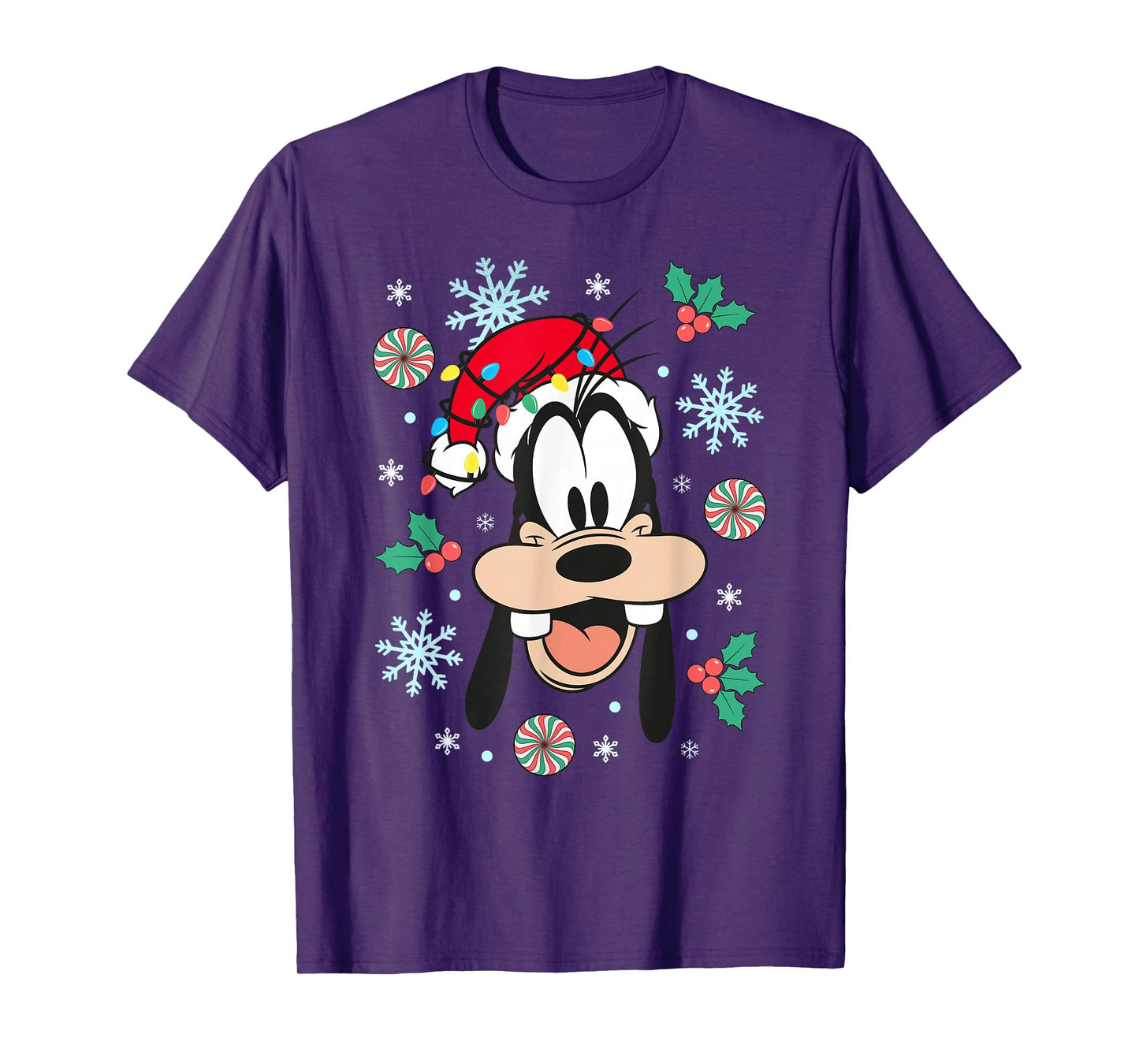 Disney Mickey And Friends Christmas Goofy Big Face Portrait T-Shirt