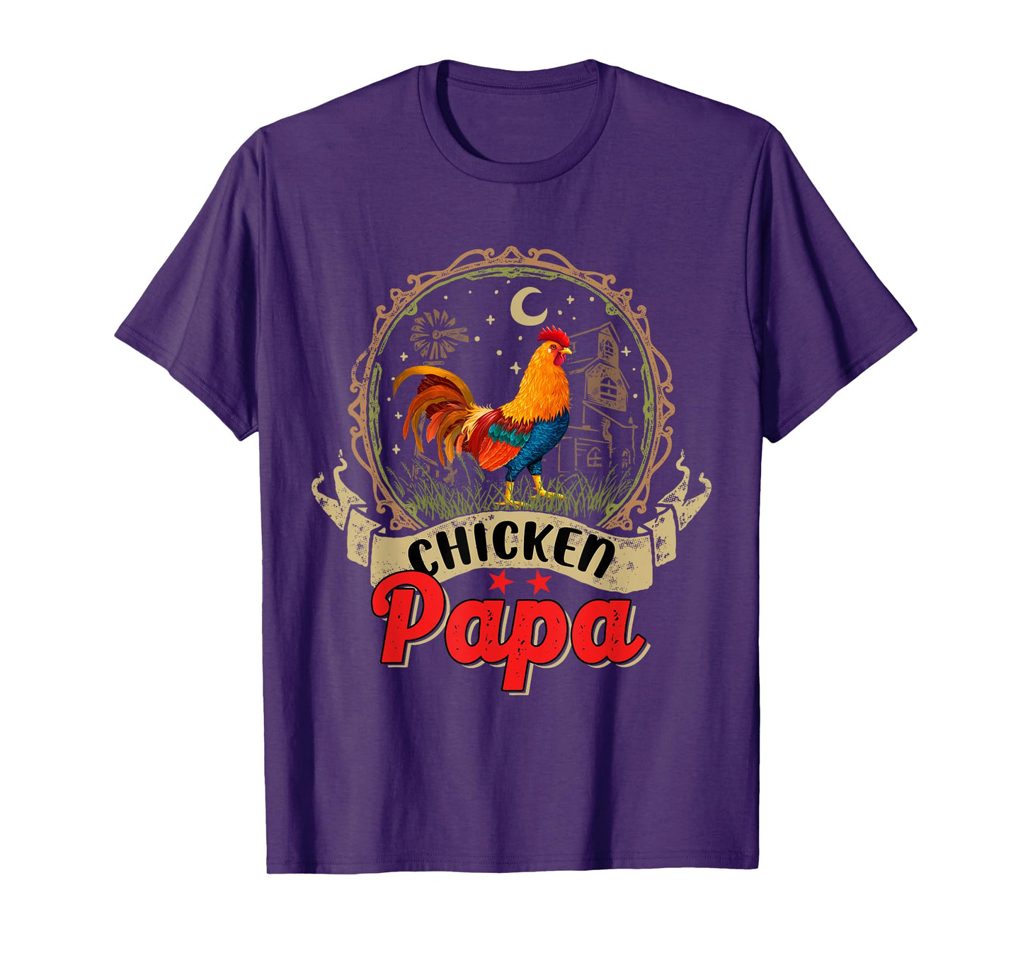 Vintage Chicken Papa Costume Chicken Lover Farmer Family T-Shirt