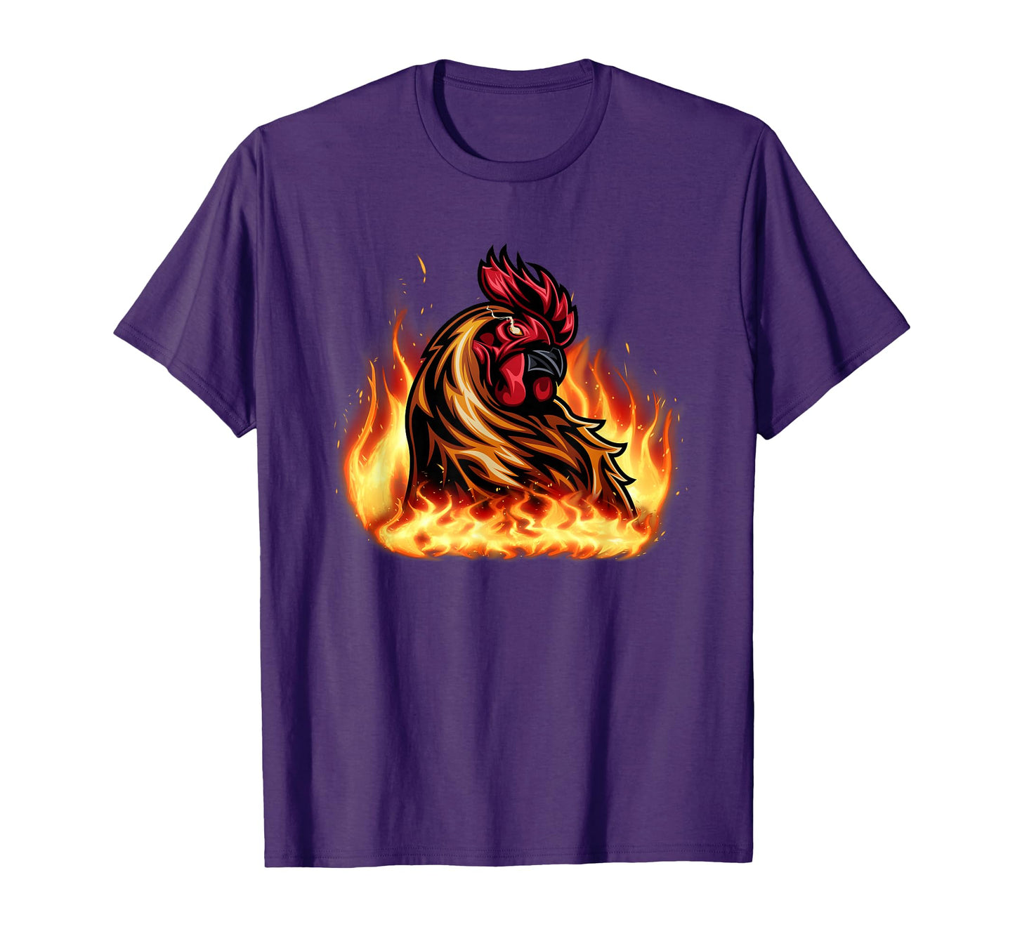 Fire Rooster Chicken Funny For Men Women T-Shirt