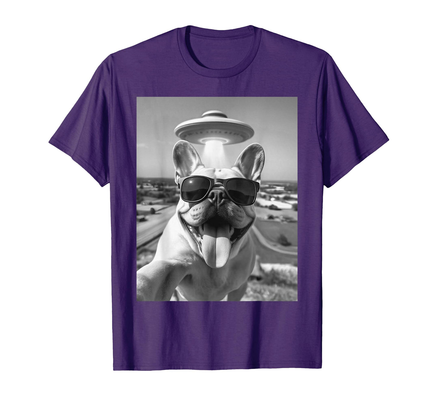 French Bulldog Selfie UFO Alien French Bulldog T-Shirt
