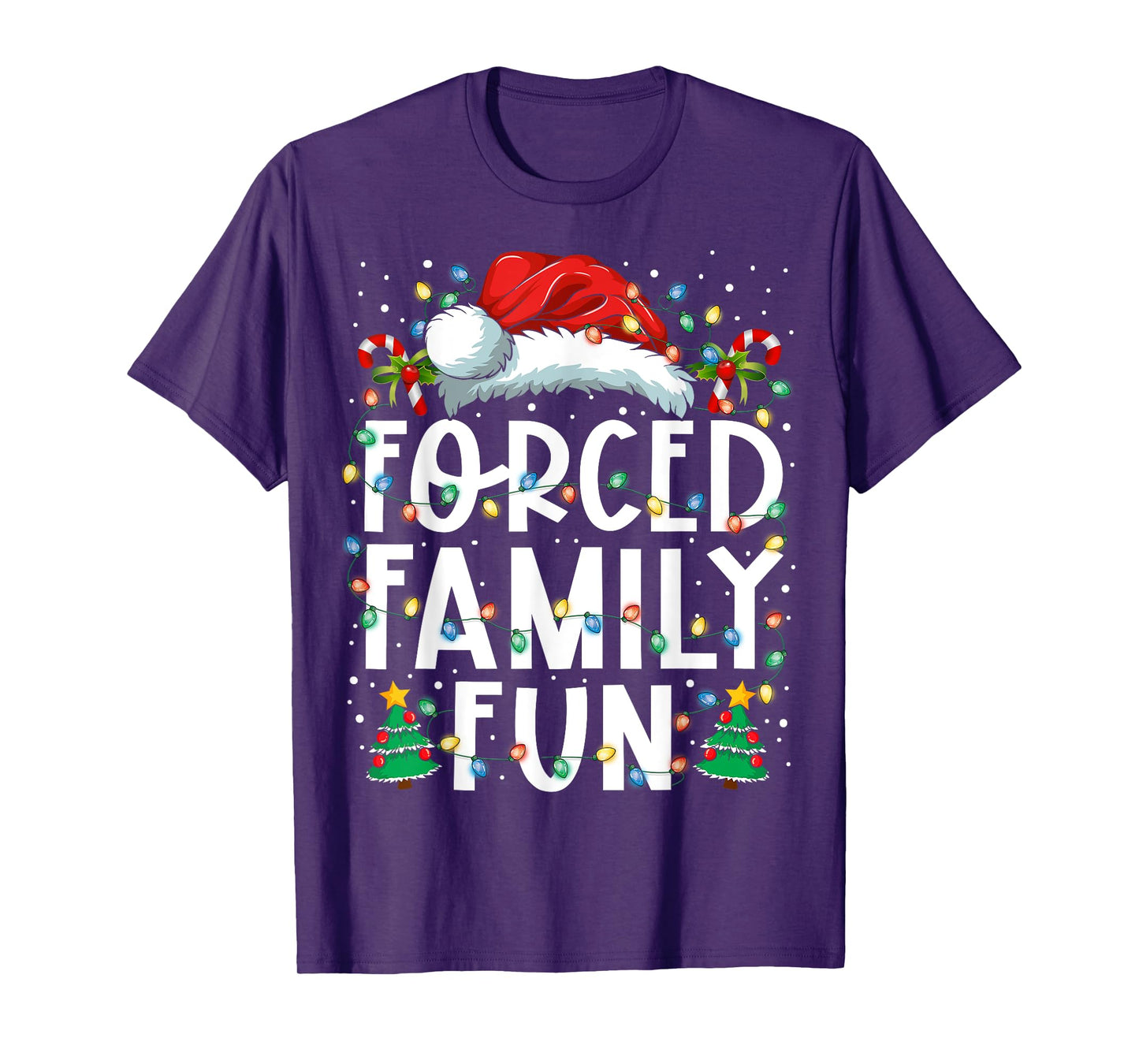 Forced Family Fun Sarcastic Christmas Funny Men Women Kids T-Shirt