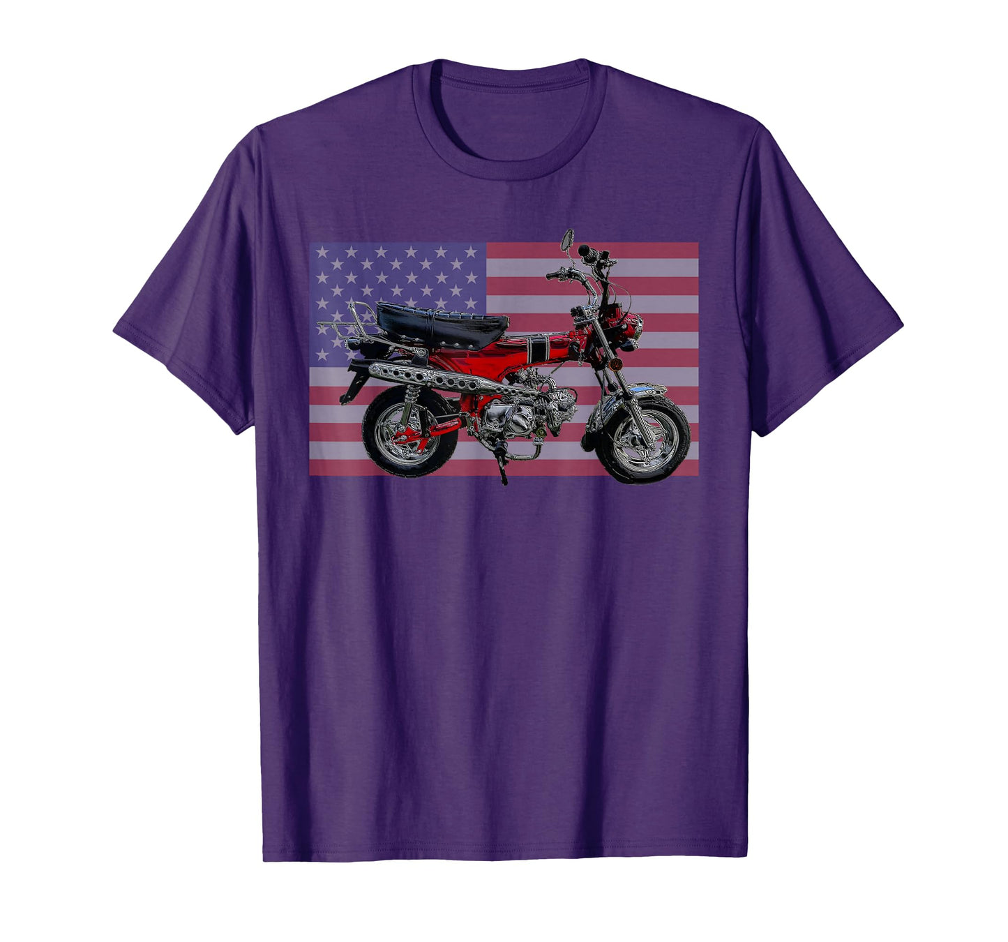 Trail 70 Mini BIke, Vintage Minibike, Retro American Flag T-Shirt for Women Men