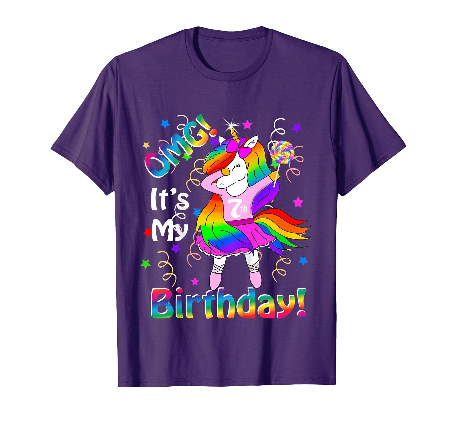 OMG It's My 7th Birthday Girls Unicorn (7 years old) outfit T-Shirt