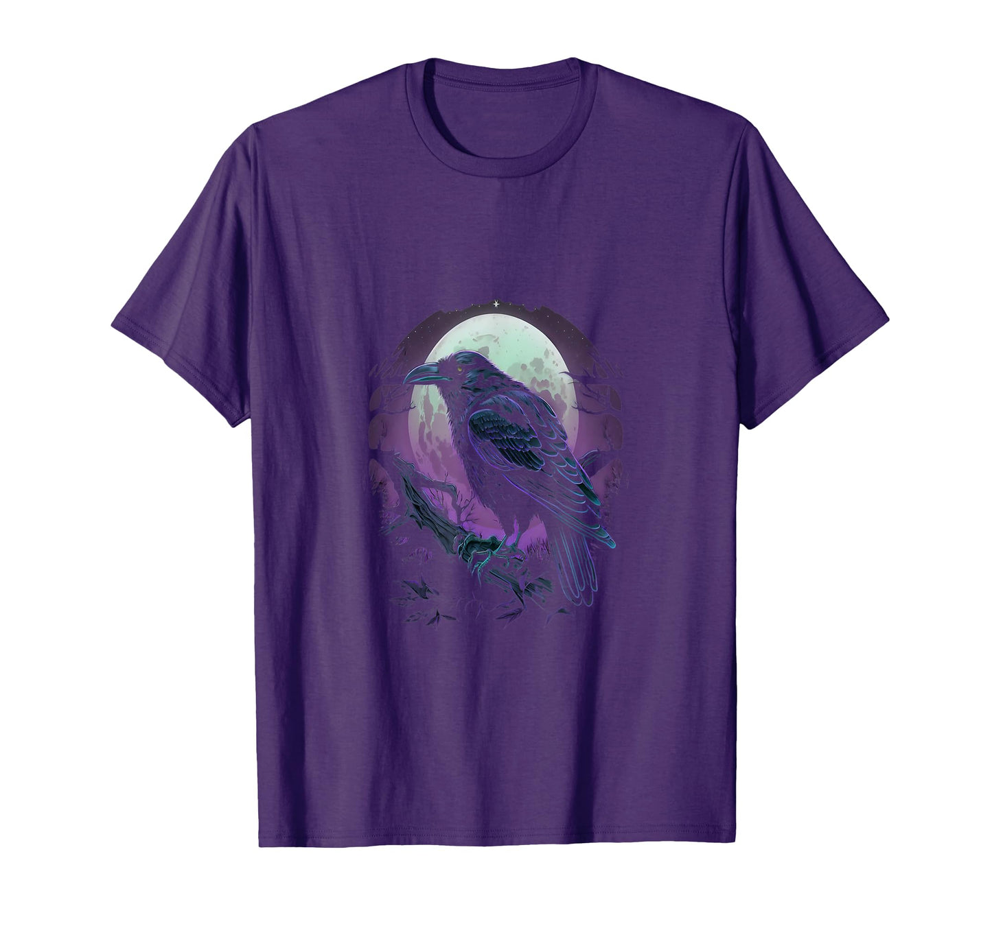 Full Moon Crow Raven Flying Bird Halloween T-Shirt