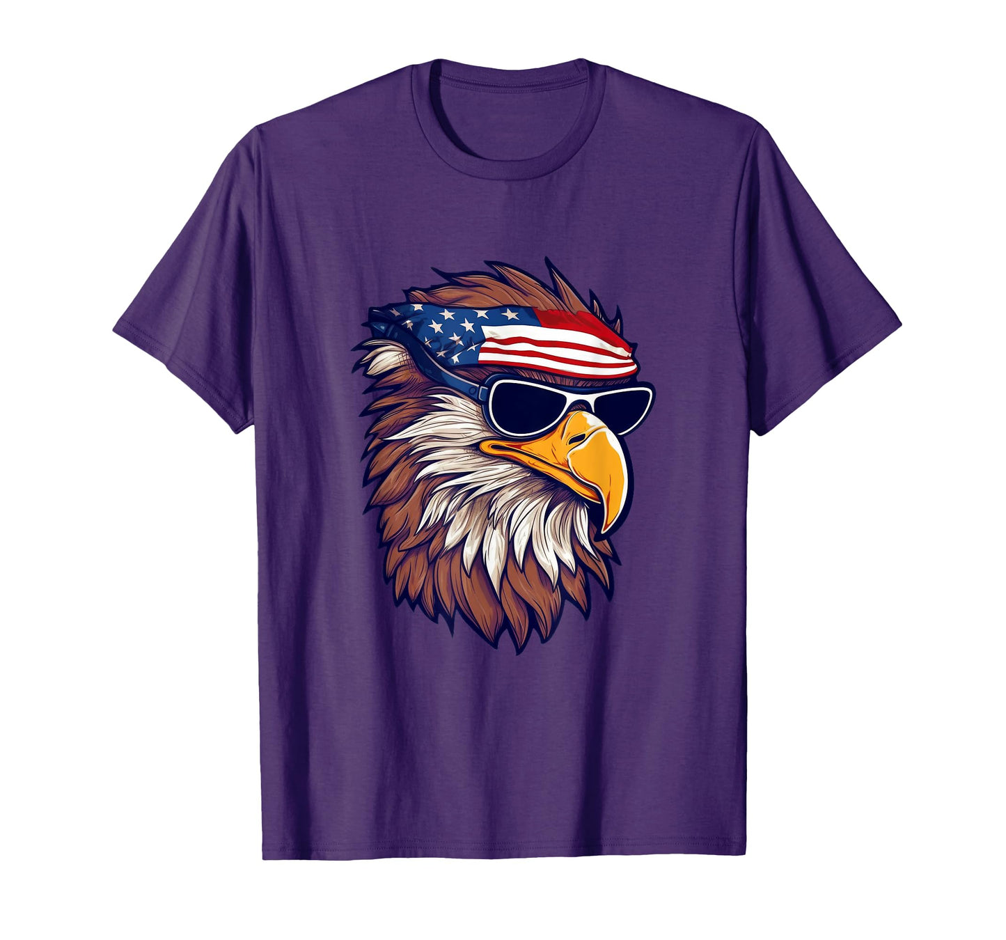 Bald Eagle With USA Bandana Cool 4th of July Patriotic Women Kids Men T-Shirt