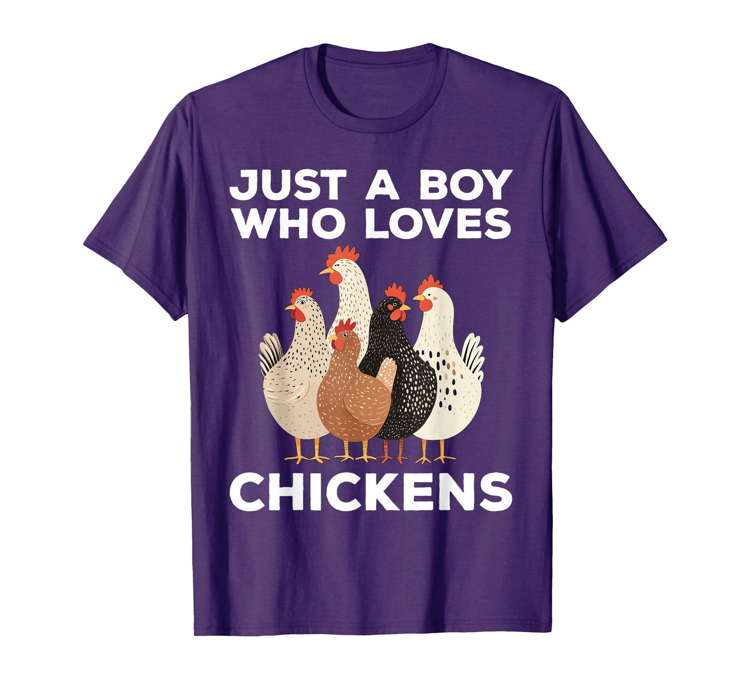 Just A Boy Who Loves Chickens Cute Chicken T-Shirt