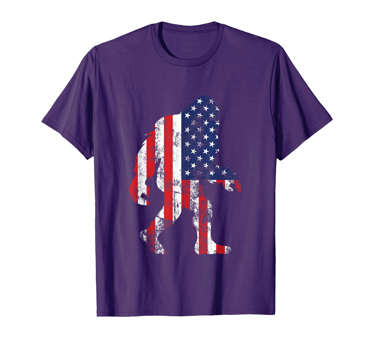 Bigfoot 4th Of July Independence Patriotic USA Flag Yeti T-Shirt